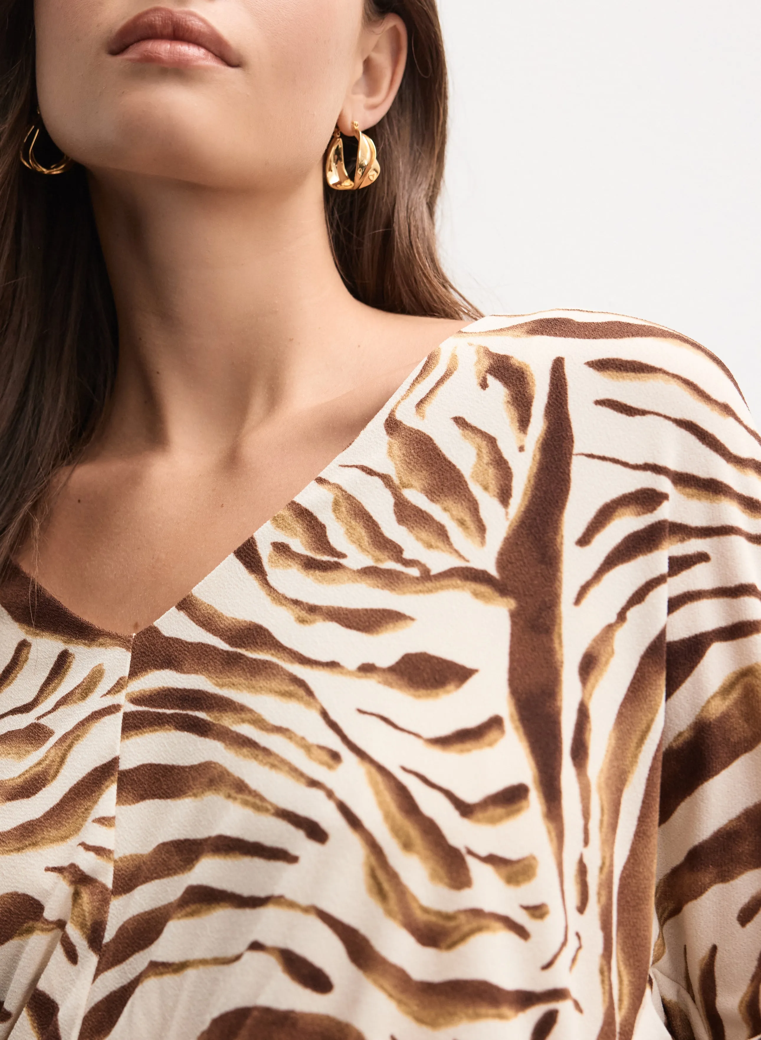Zebra Print V-Neck Top sold by Melanie Lyne product image thumbnail 2