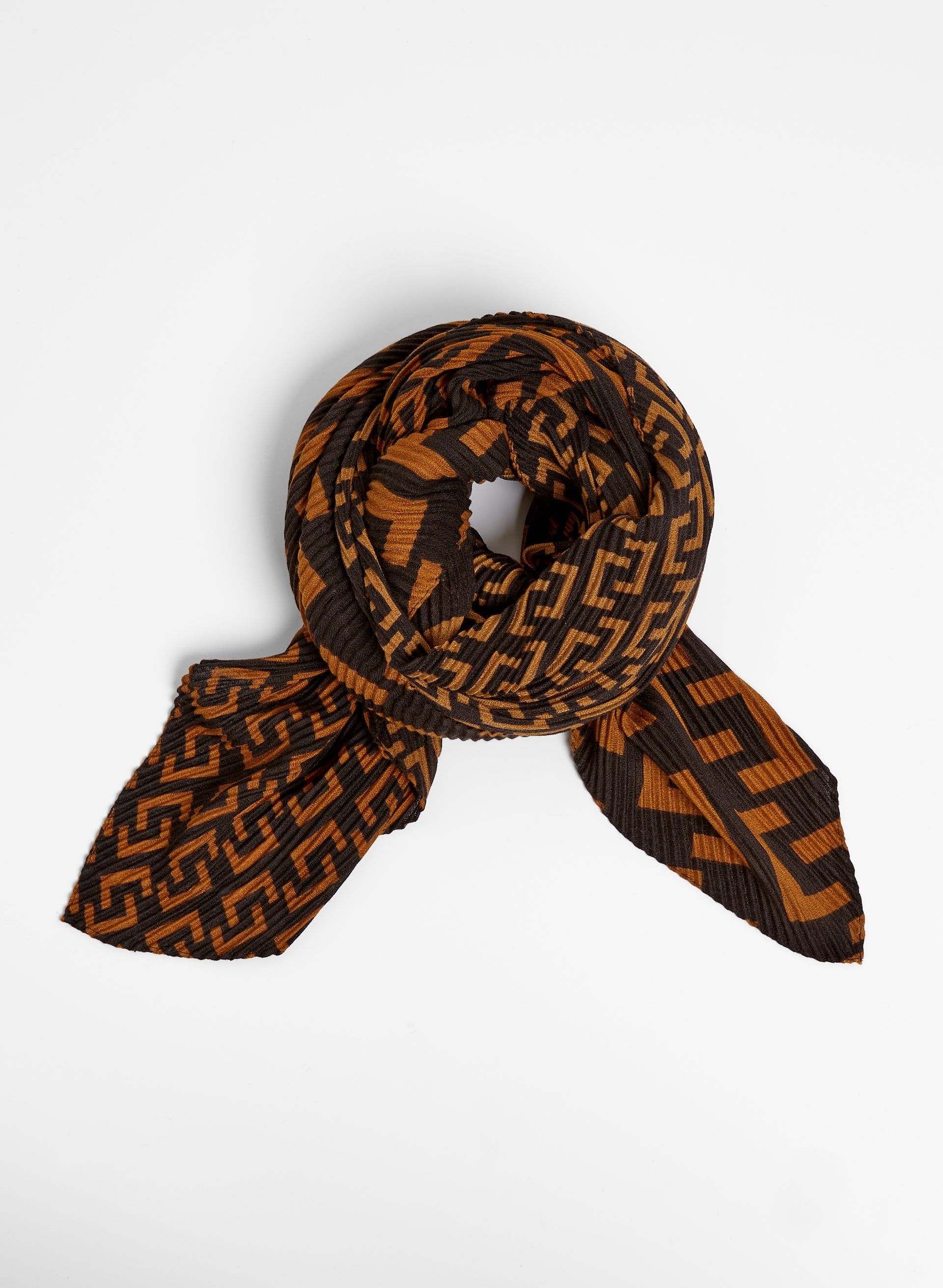 Geometric Print Pleated Scarf sold by Melanie Lyne