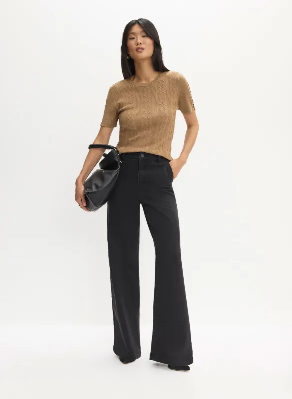 Short Sleeve Sweater & Wide Leg Jeans sold by Melanie Lyne