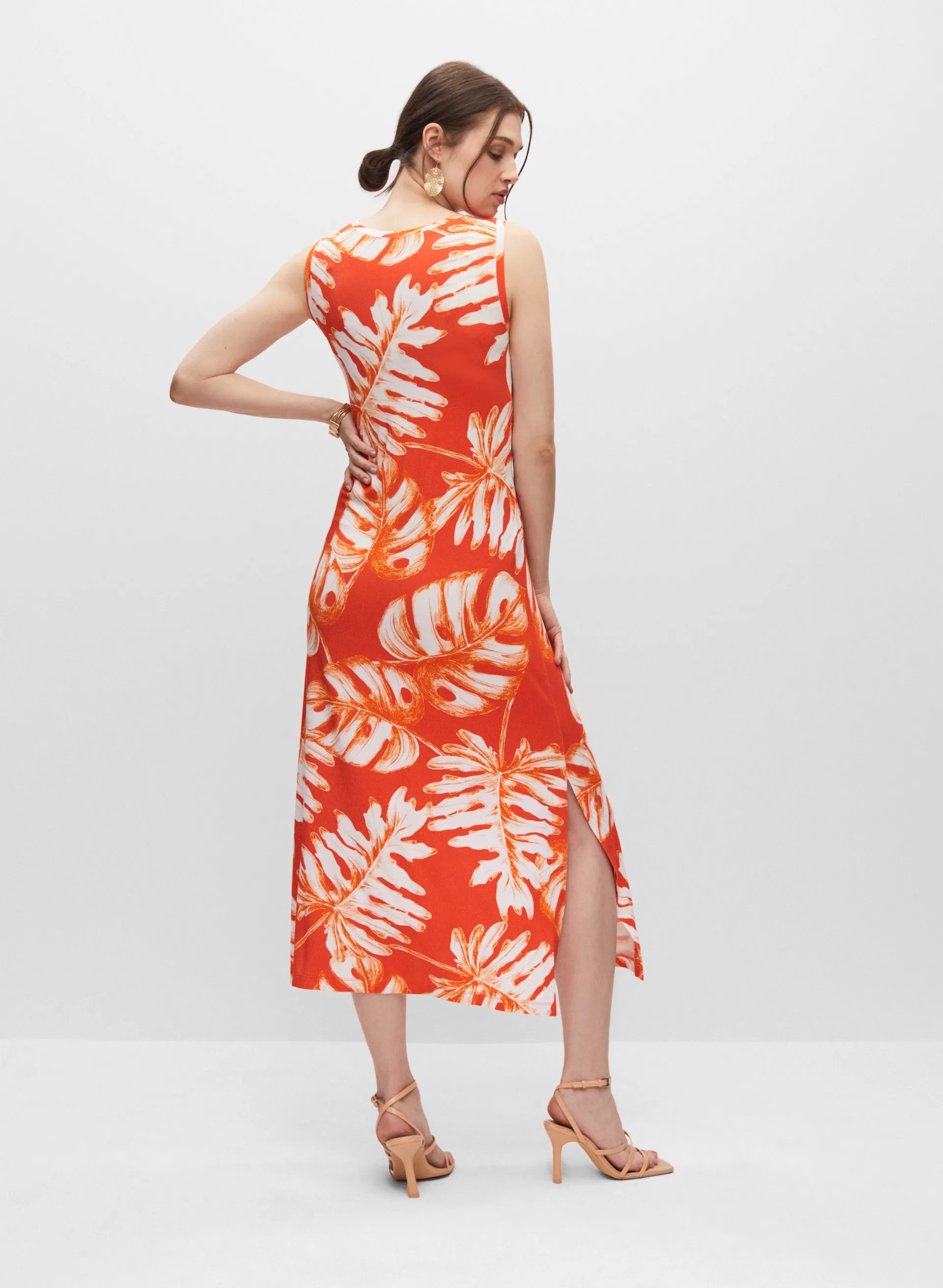 Palm Leaf Print Jersey Dress sold by Melanie Lyne product image thumbnail 3