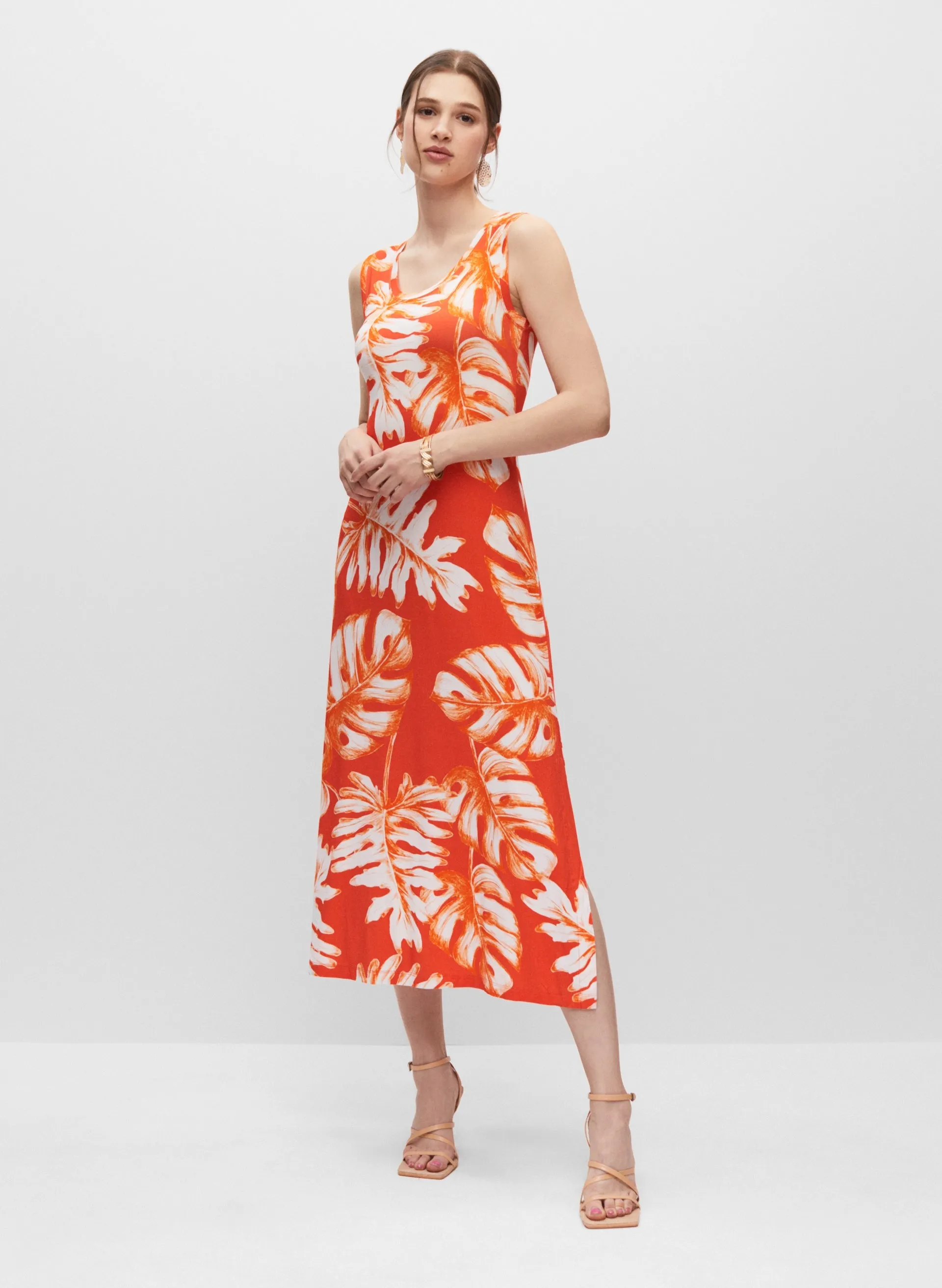 Palm Leaf Print Jersey Dress sold by Melanie Lyne