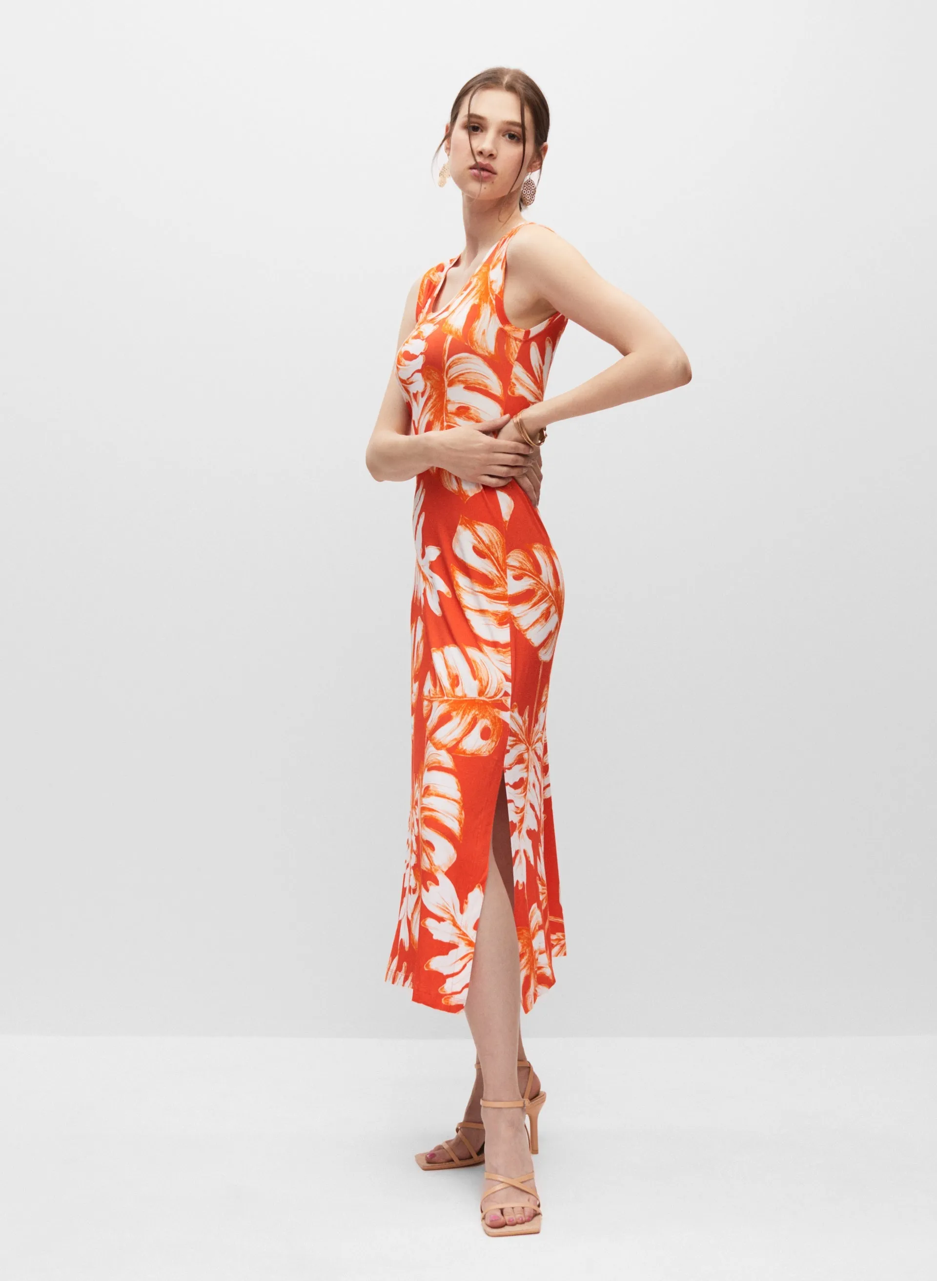 Palm Leaf Print Jersey Dress sold by Melanie Lyne product image thumbnail 2