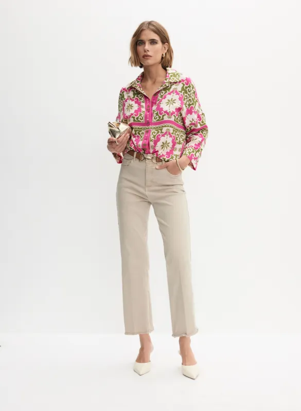 Abstract Print Blouse & Straight Leg Jeans sold by Melanie Lyne