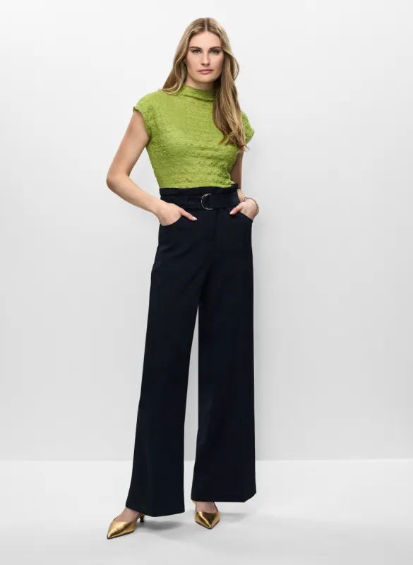 Funnel Neck Cap Sleeve Top & Belted Wide Leg Pants sold by Melanie Lyne