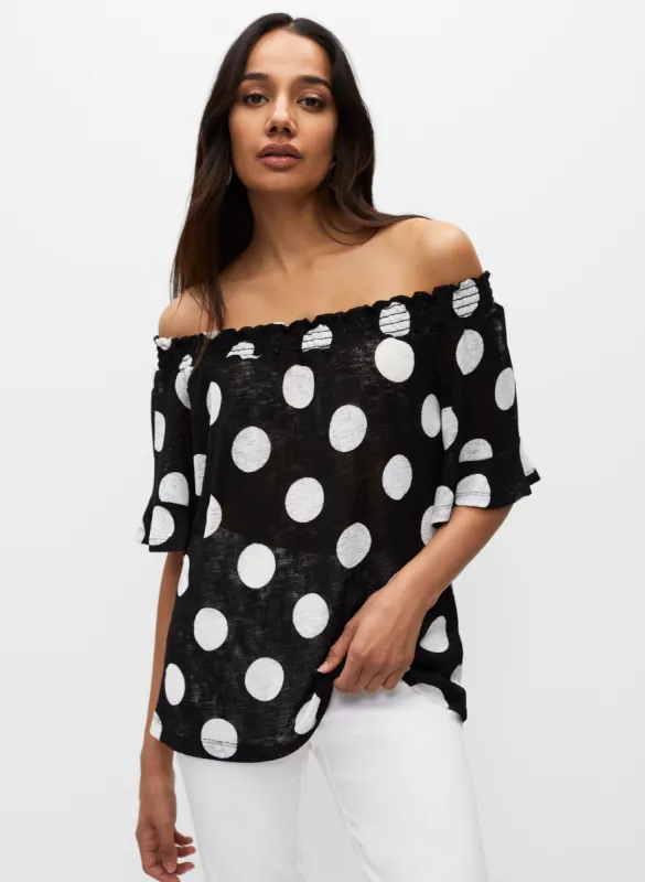 Off-the-Shoulder Polka Dot Top sold by Melanie Lyne