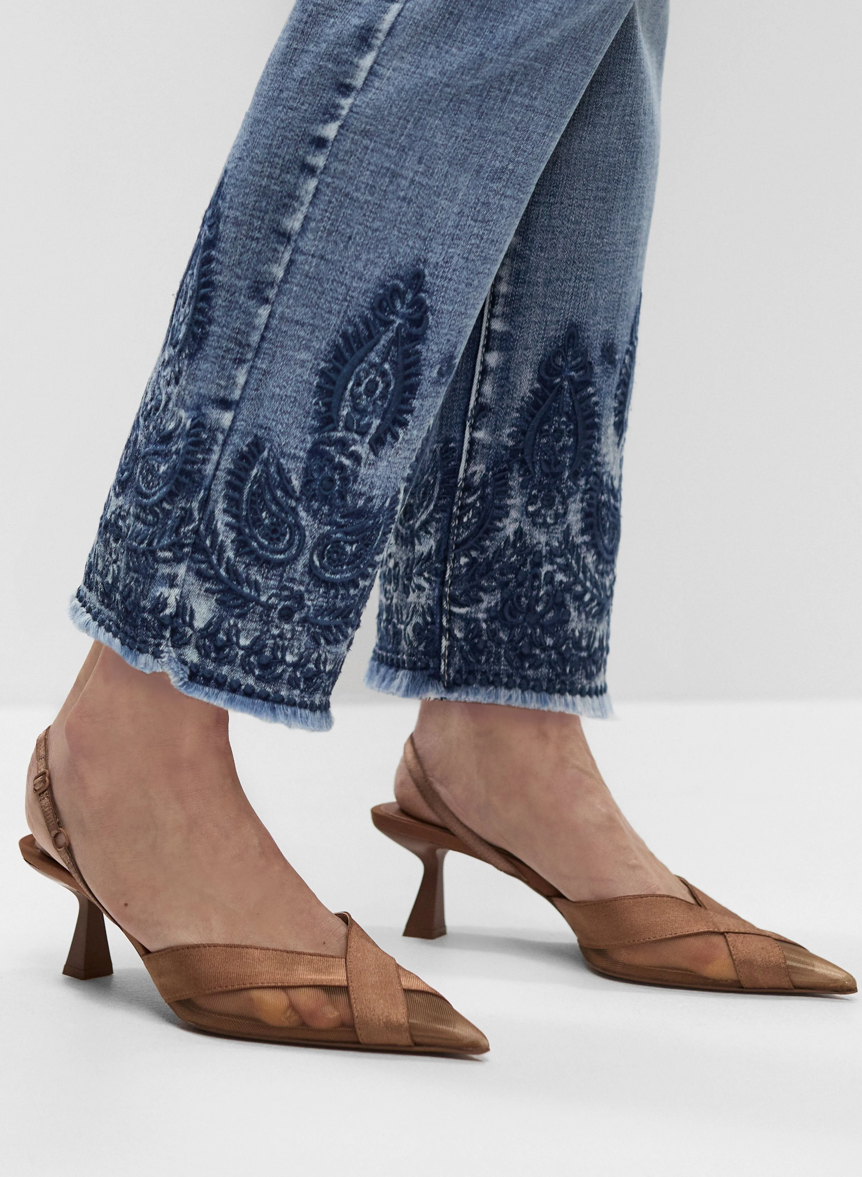 Embroidered Straight Leg Jeans sold by Melanie Lyne product image thumbnail 4