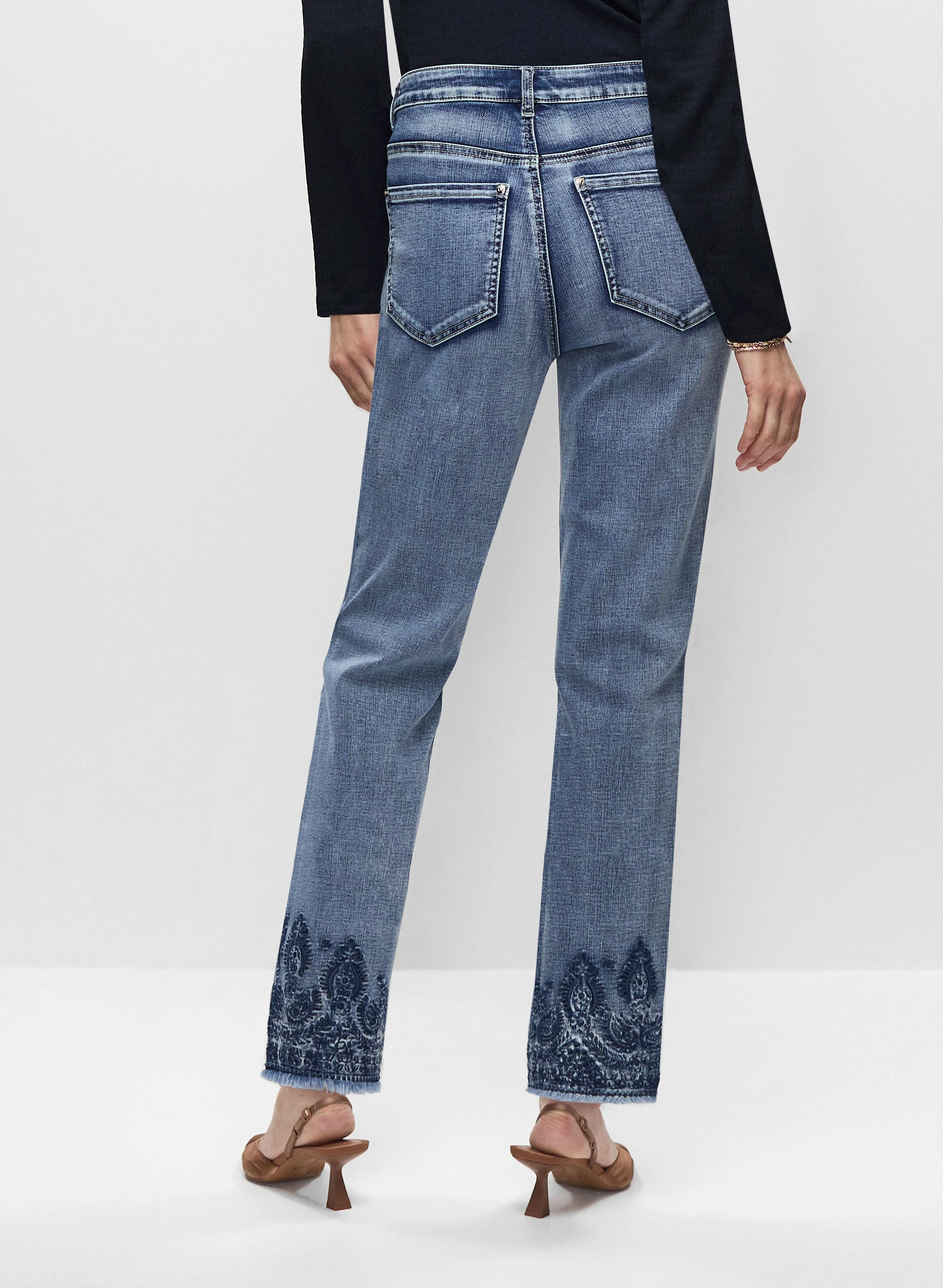 Embroidered Straight Leg Jeans sold by Melanie Lyne product image thumbnail 2