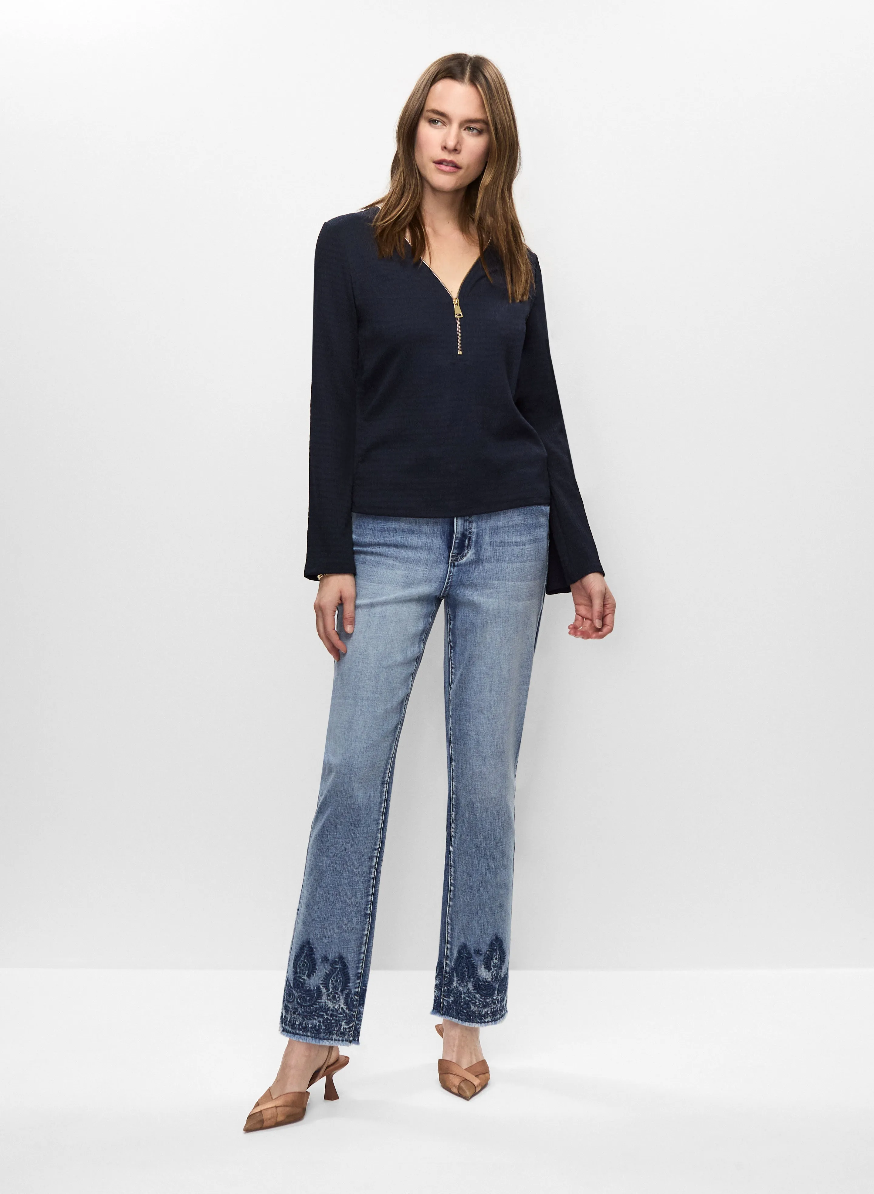 Embroidered Straight Leg Jeans sold by Melanie Lyne product image thumbnail 3