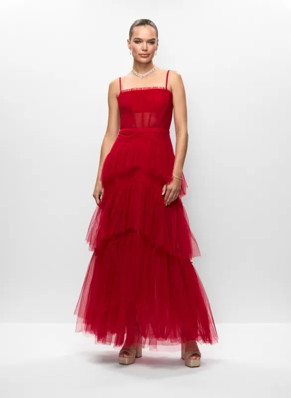 Tiered Mesh Corset Gown sold by Melanie Lyne