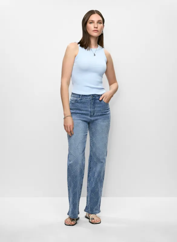 Essential Tank Top & Distressed Wide Leg Jeans sold by Melanie Lyne