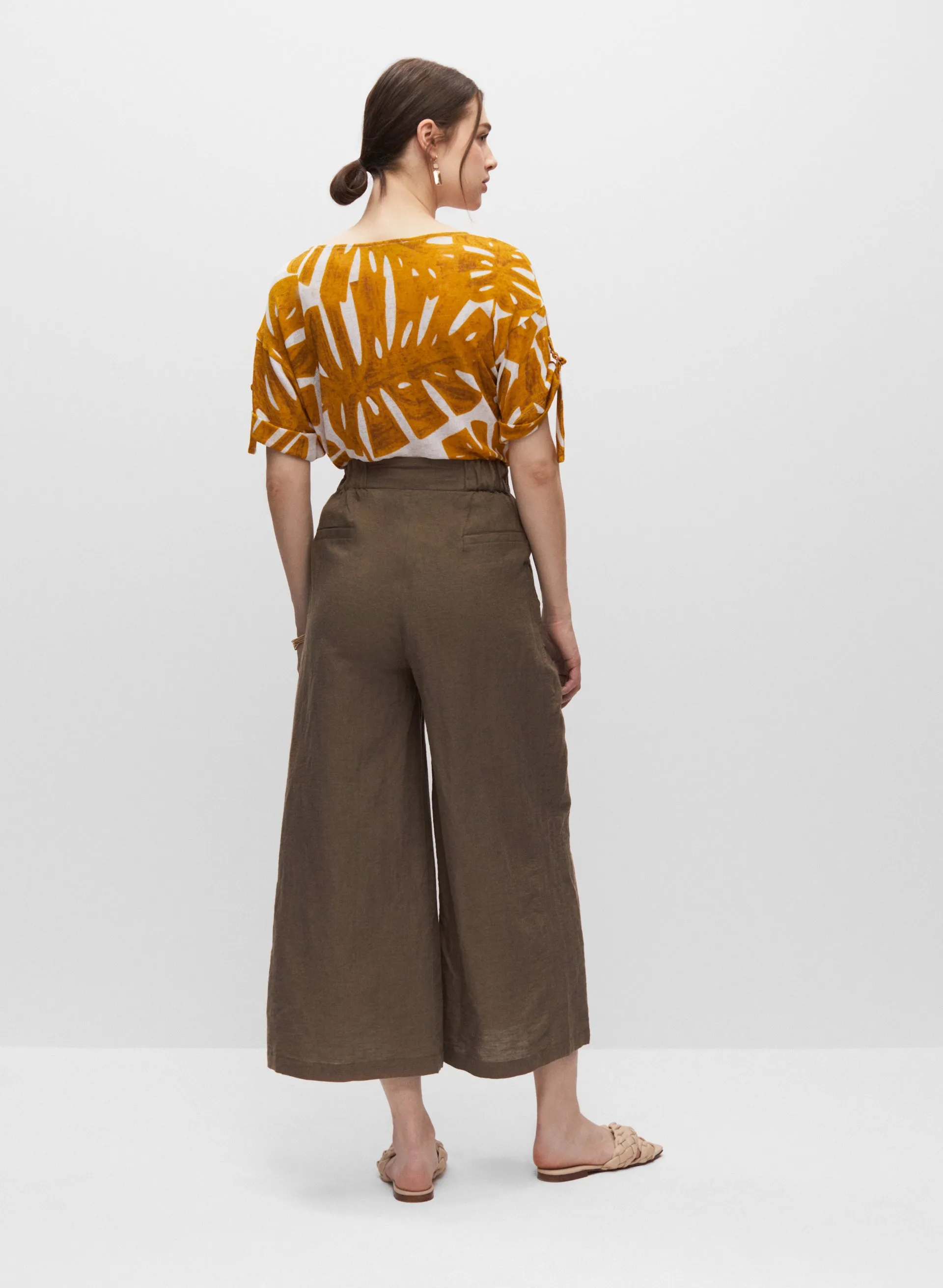 Wide Leg Linen Culotte Pants sold by Melanie Lyne product image thumbnail 2