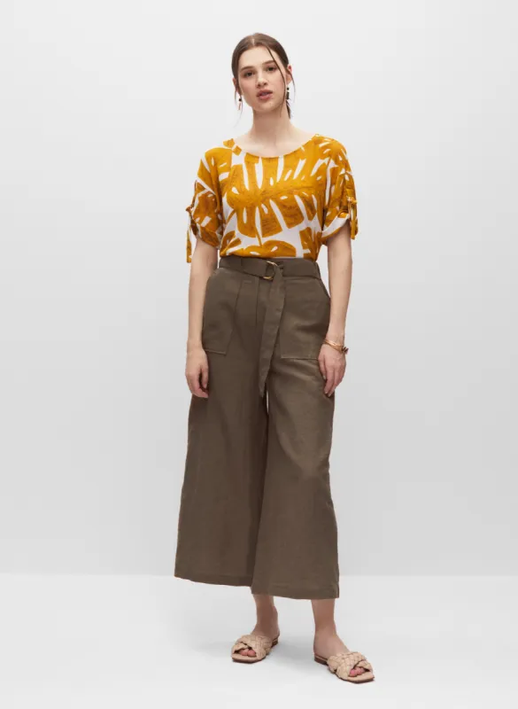Wide Leg Linen Culotte Pants sold by Melanie Lyne