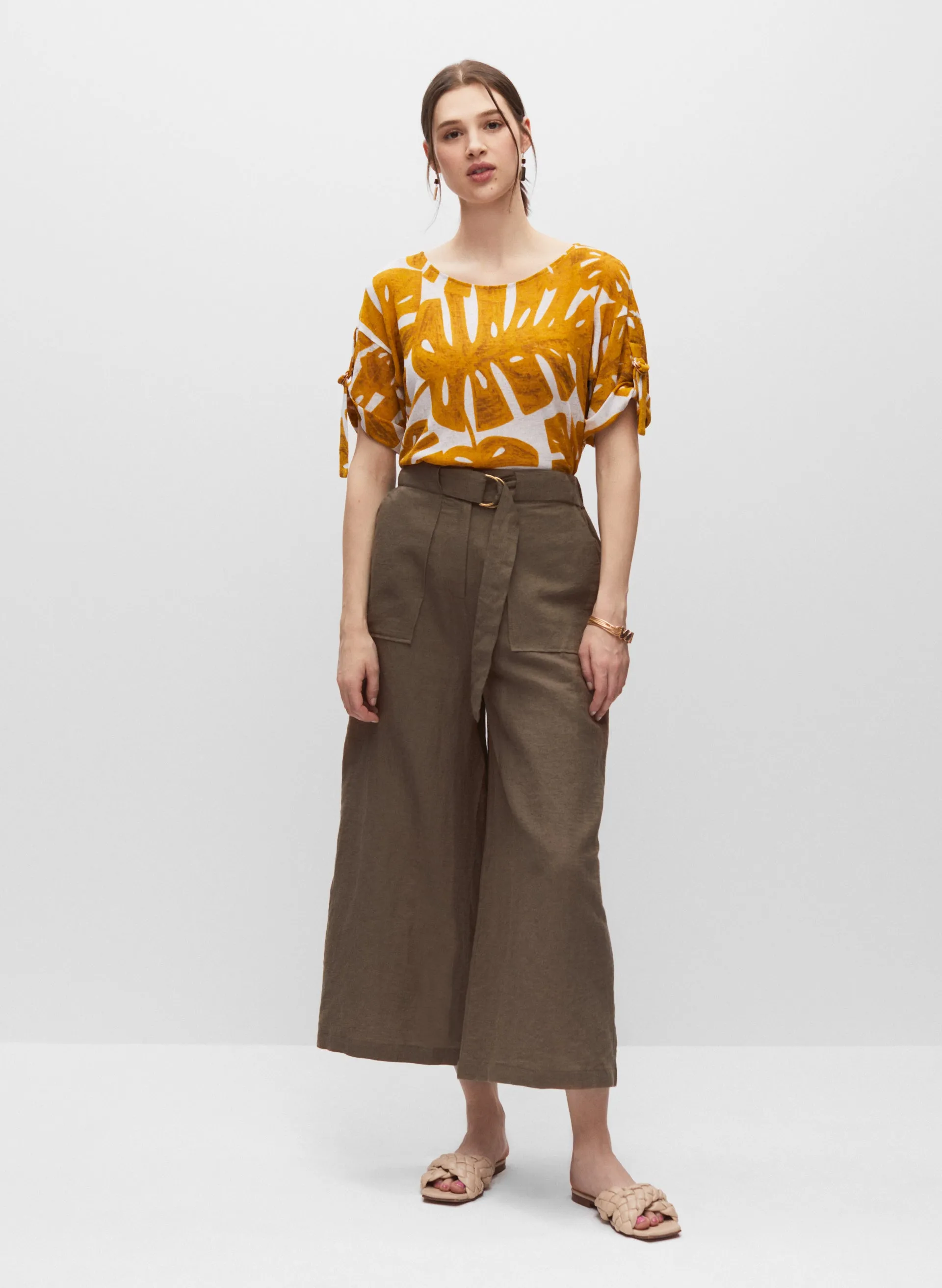Wide Leg Linen Culotte Pants sold by Melanie Lyne