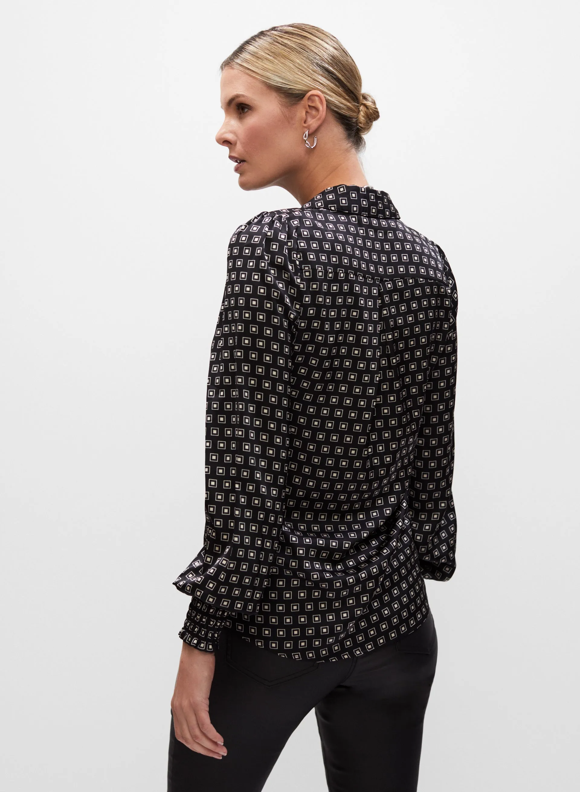 Geometric Print Satin Blouse sold by Melanie Lyne product image thumbnail 3