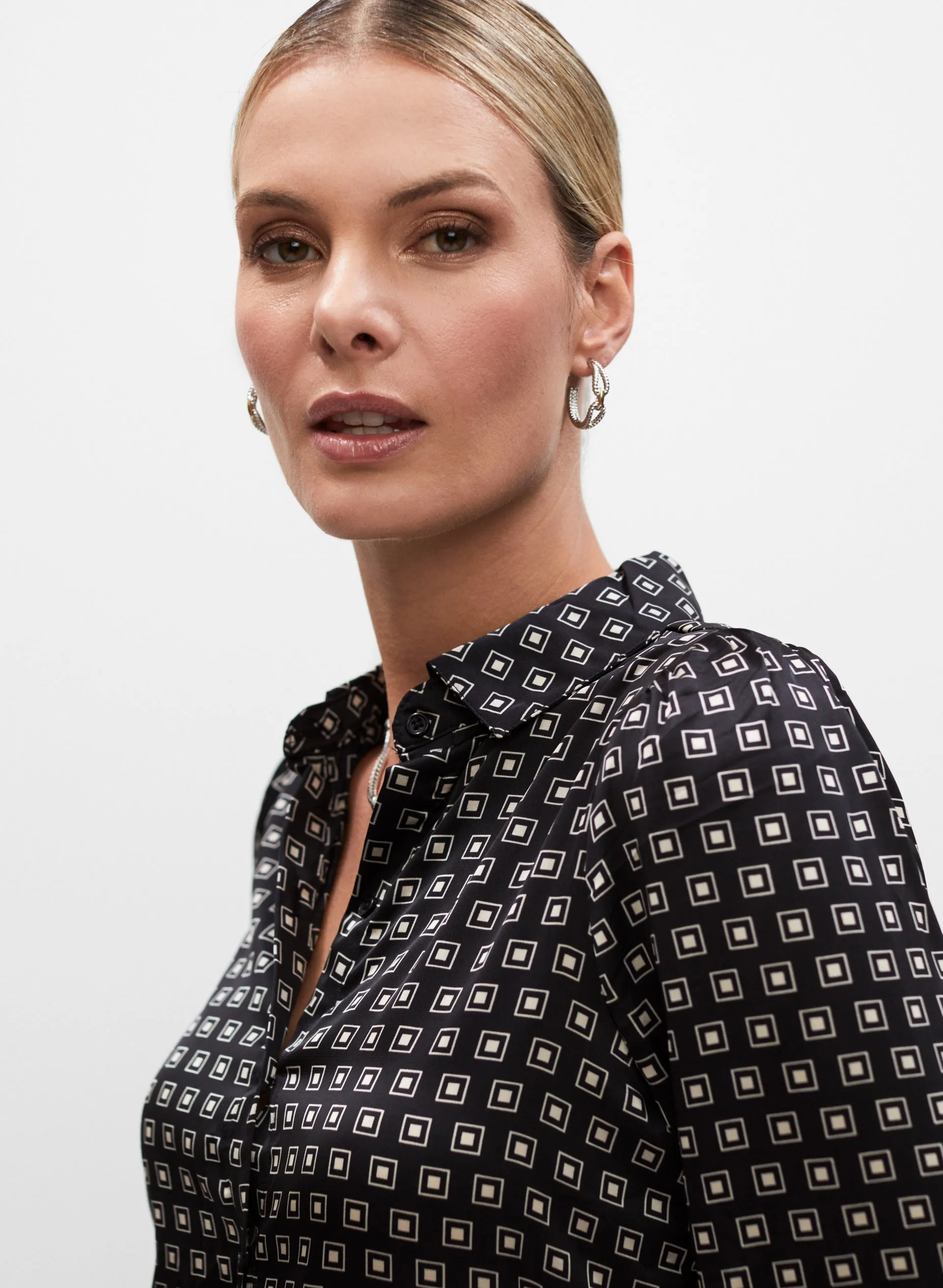 Geometric Print Satin Blouse sold by Melanie Lyne product image thumbnail 2