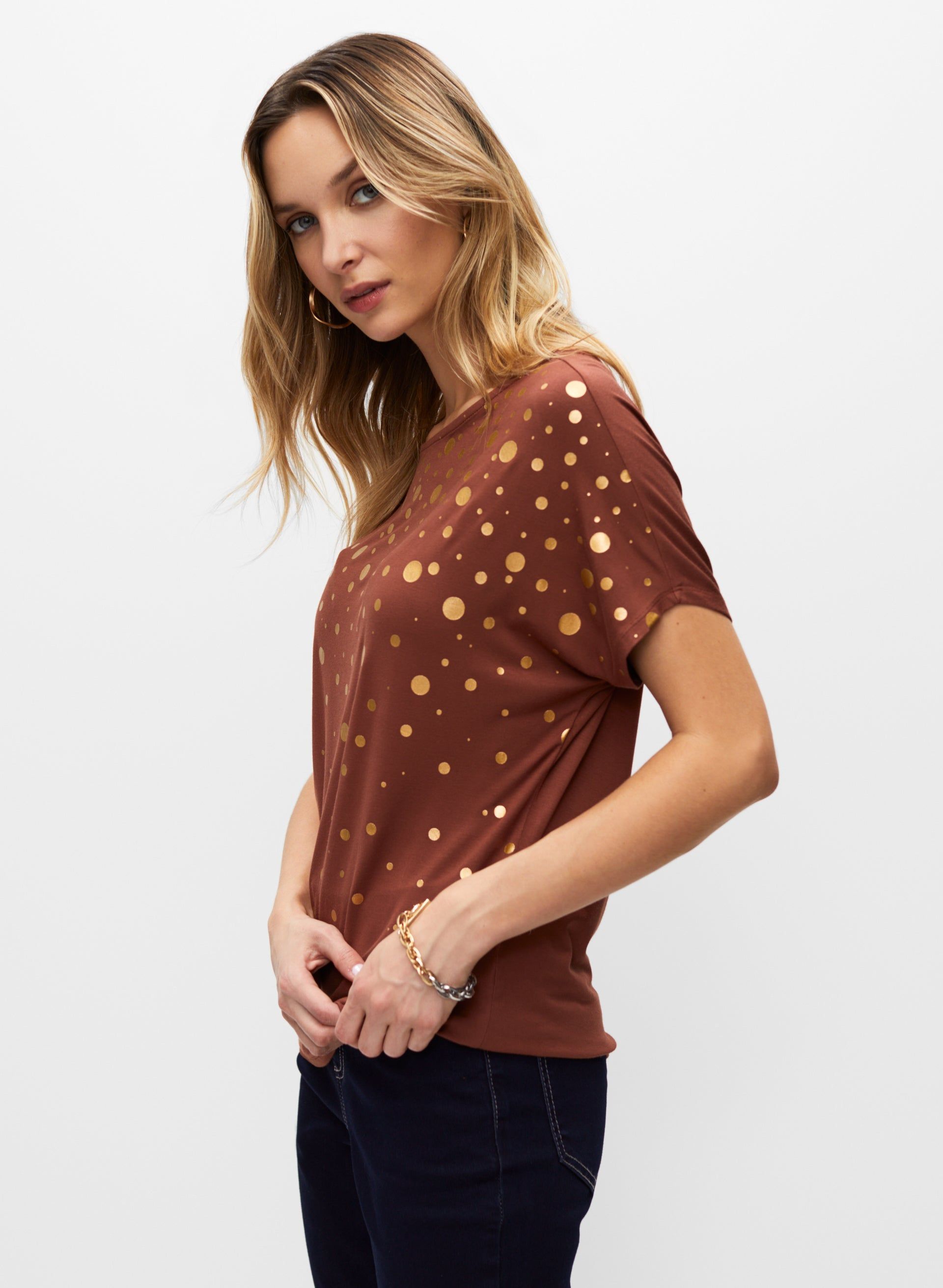 Foil Print Short Sleeve Tee sold by Melanie Lyne