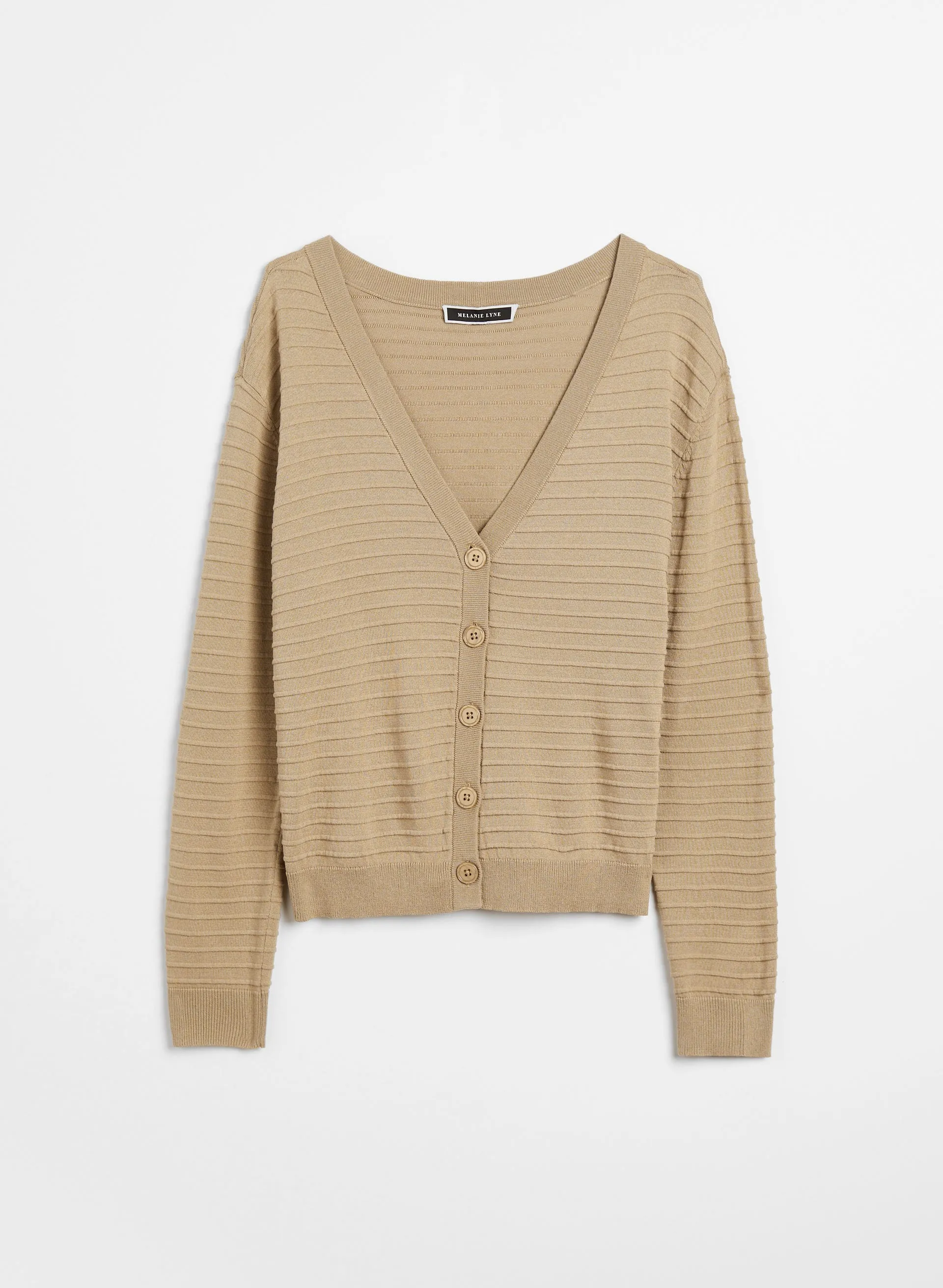 Rib Knit Button Front Cardigan sold by Melanie Lyne product image thumbnail 4