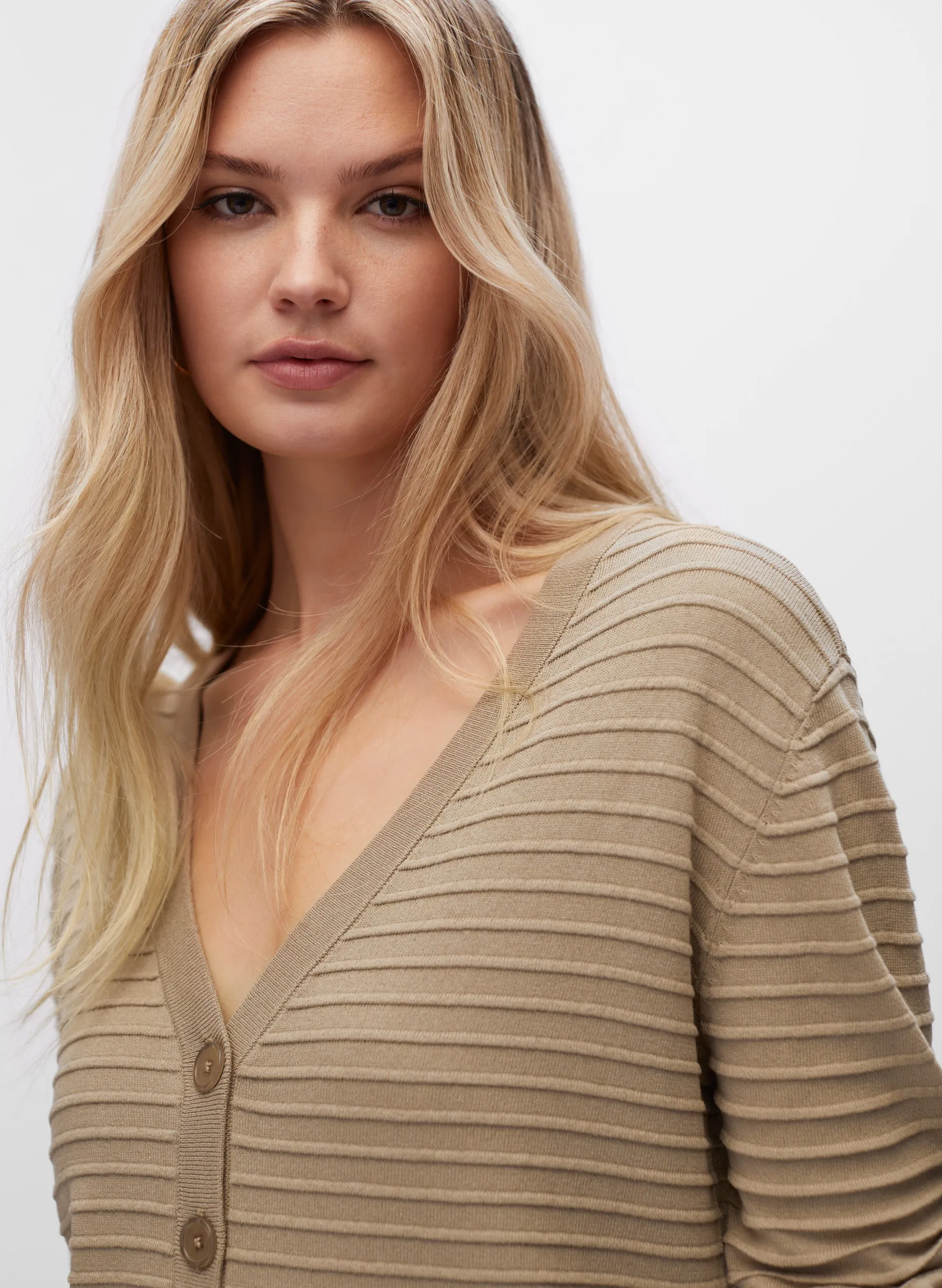 Rib Knit Button Front Cardigan sold by Melanie Lyne product image thumbnail 3