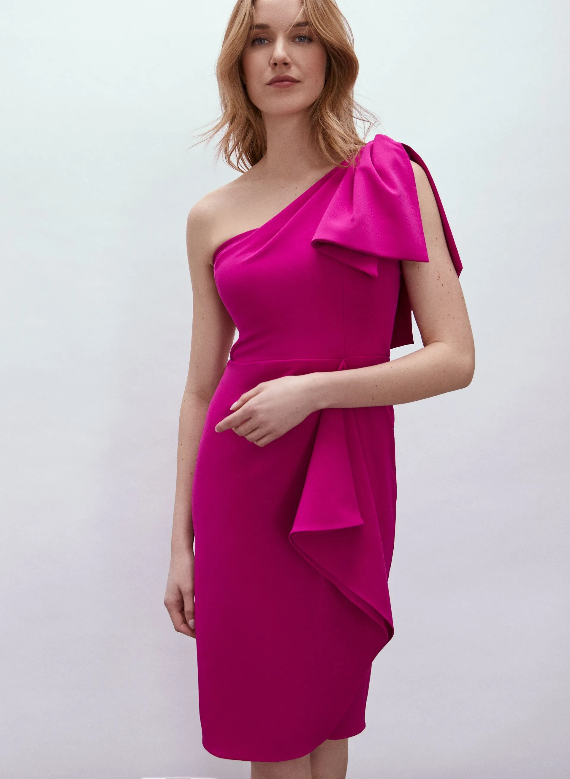 One Shoulder Flounce Detail Dress sold by Melanie Lyne product image thumbnail 4