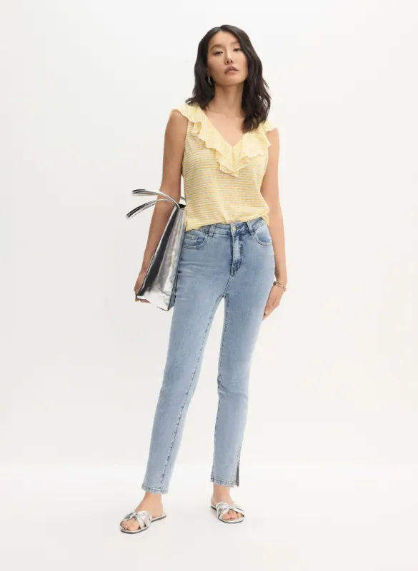 Sleeveless Striped Top & Rhinestone Detail Jeans sold by Melanie Lyne
