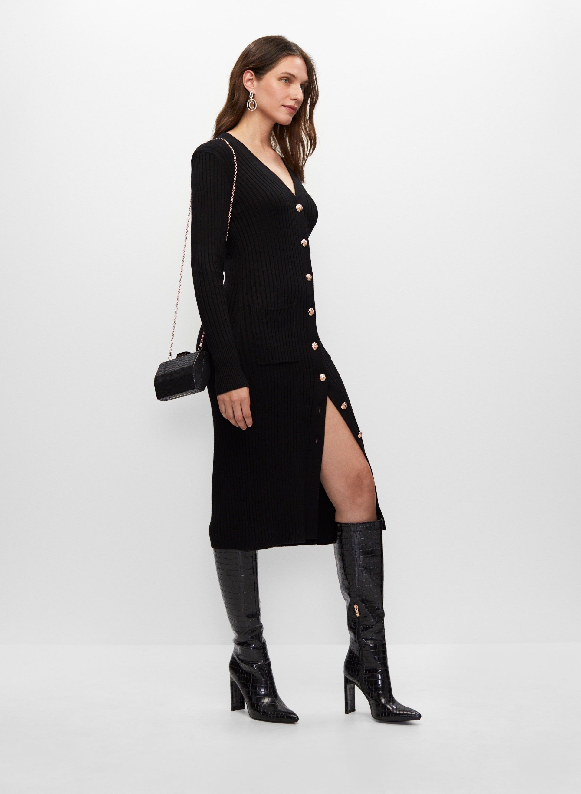 Button-Front Ribbed Midi Dress sold by Melanie Lyne product image thumbnail 3