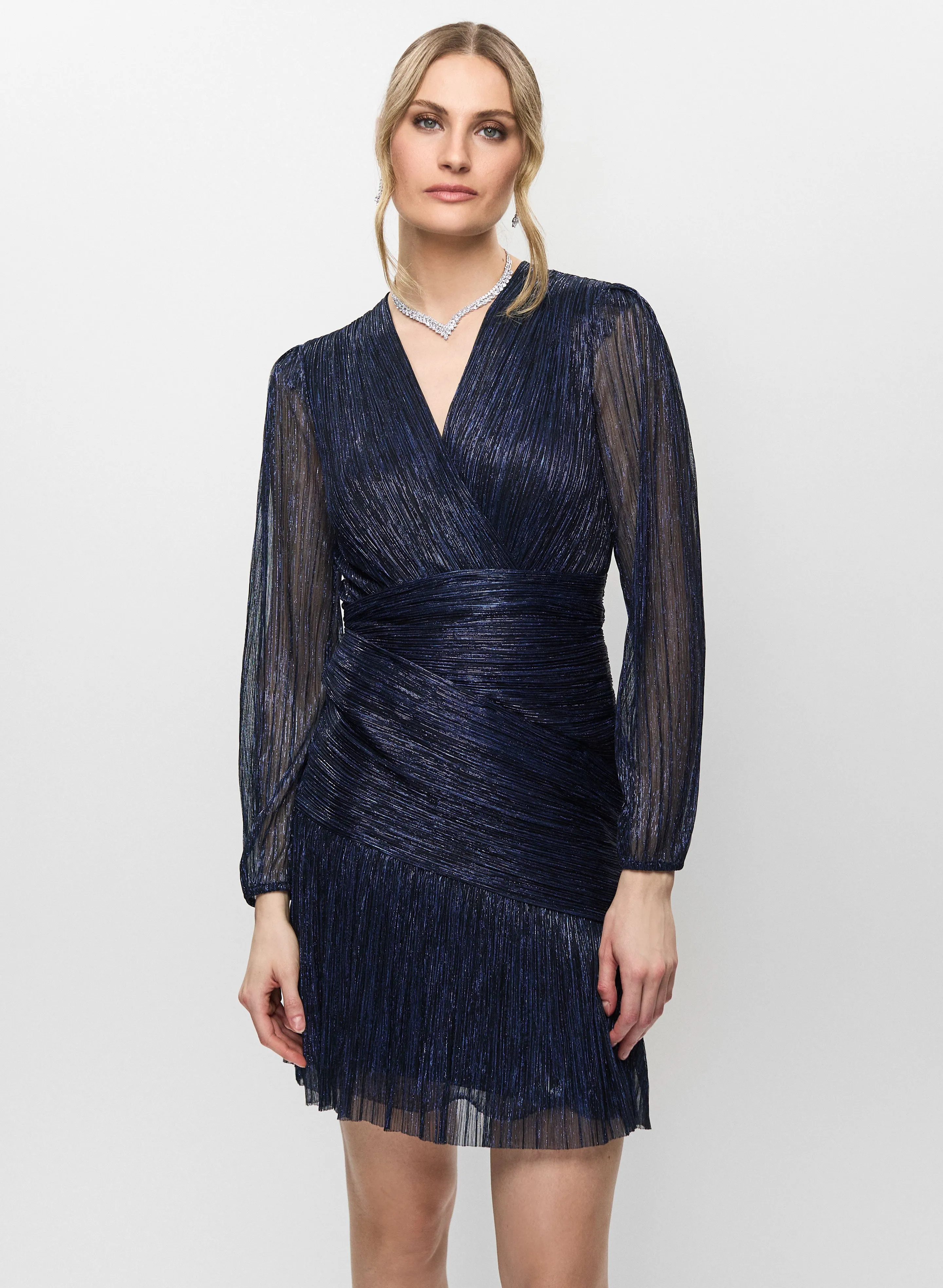 Crinkle Effect Metallic Dress sold by Melanie Lyne product image thumbnail 2