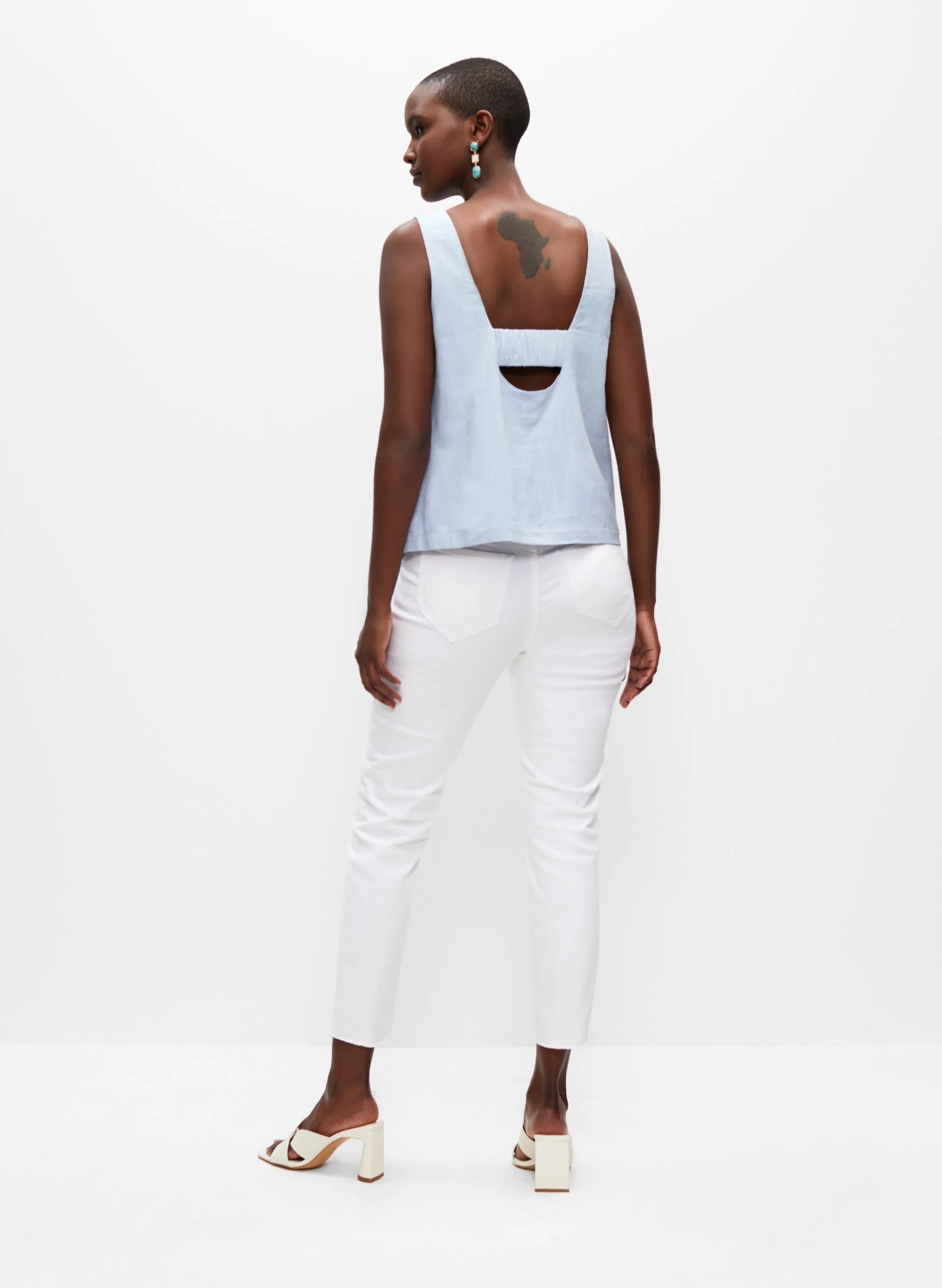 Sleeveless V-Neck Blouse sold by Melanie Lyne product image thumbnail 4