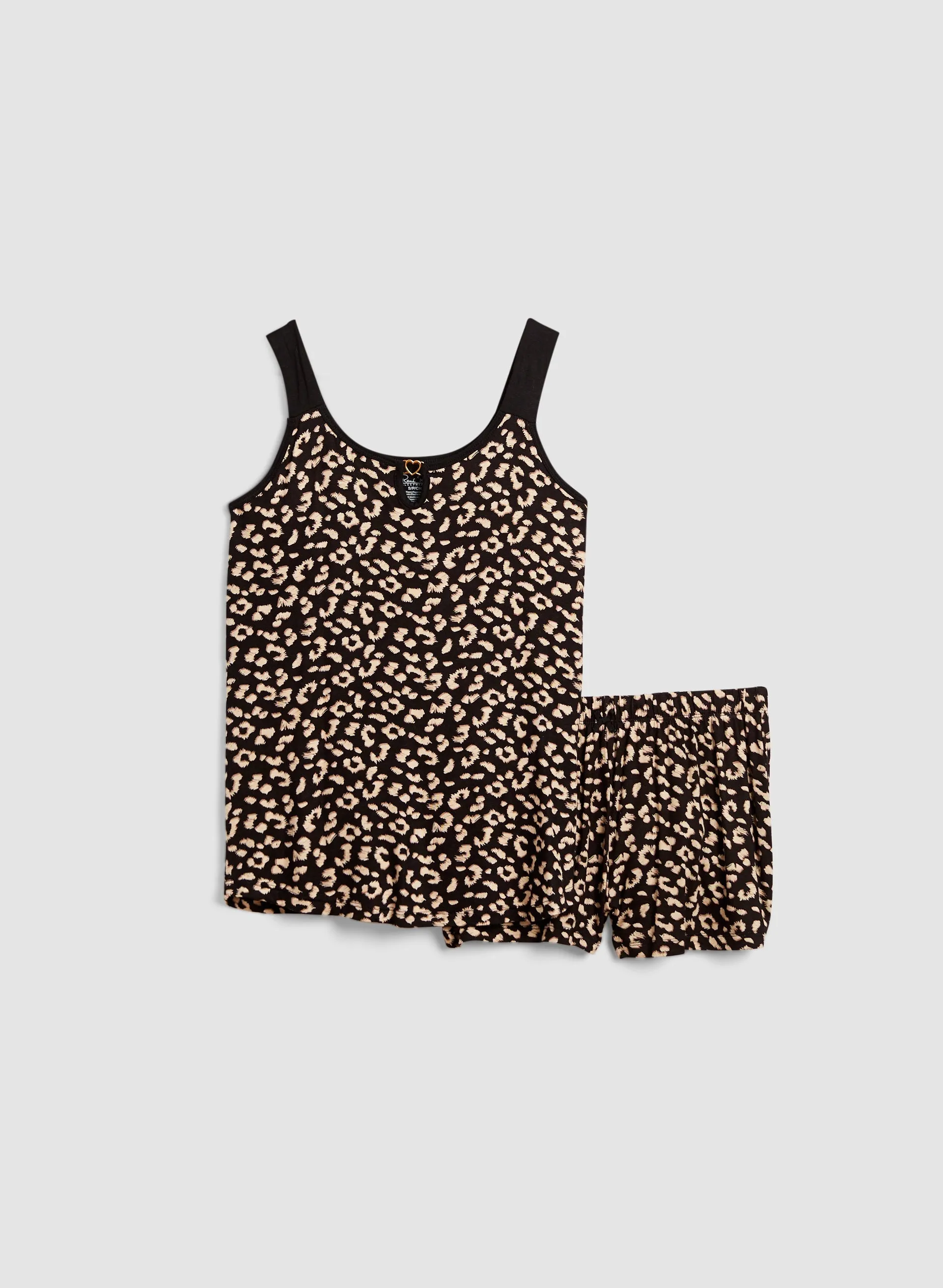 Leopard Print Heart Detail Pyjama Set sold by Melanie Lyne product image thumbnail 5