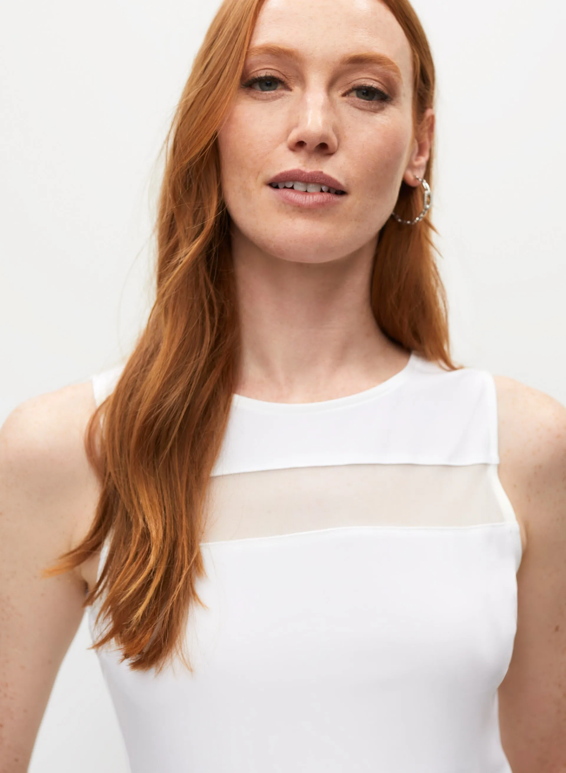 Sleeveless Mesh Stripe Top sold by Melanie Lyne product image thumbnail 2