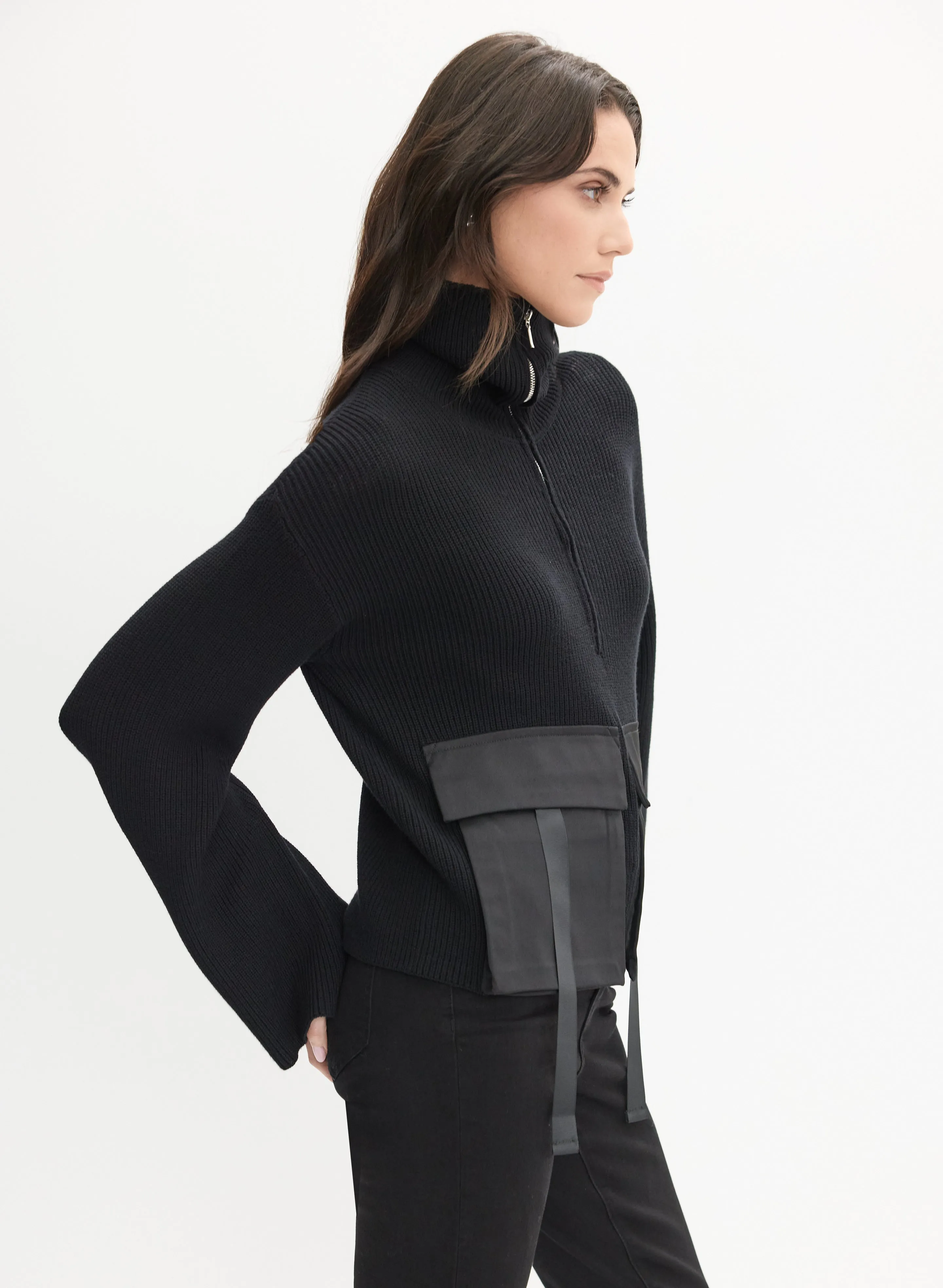 Zip-Front Cargo Pocket Sweater sold by Melanie Lyne product image thumbnail 2
