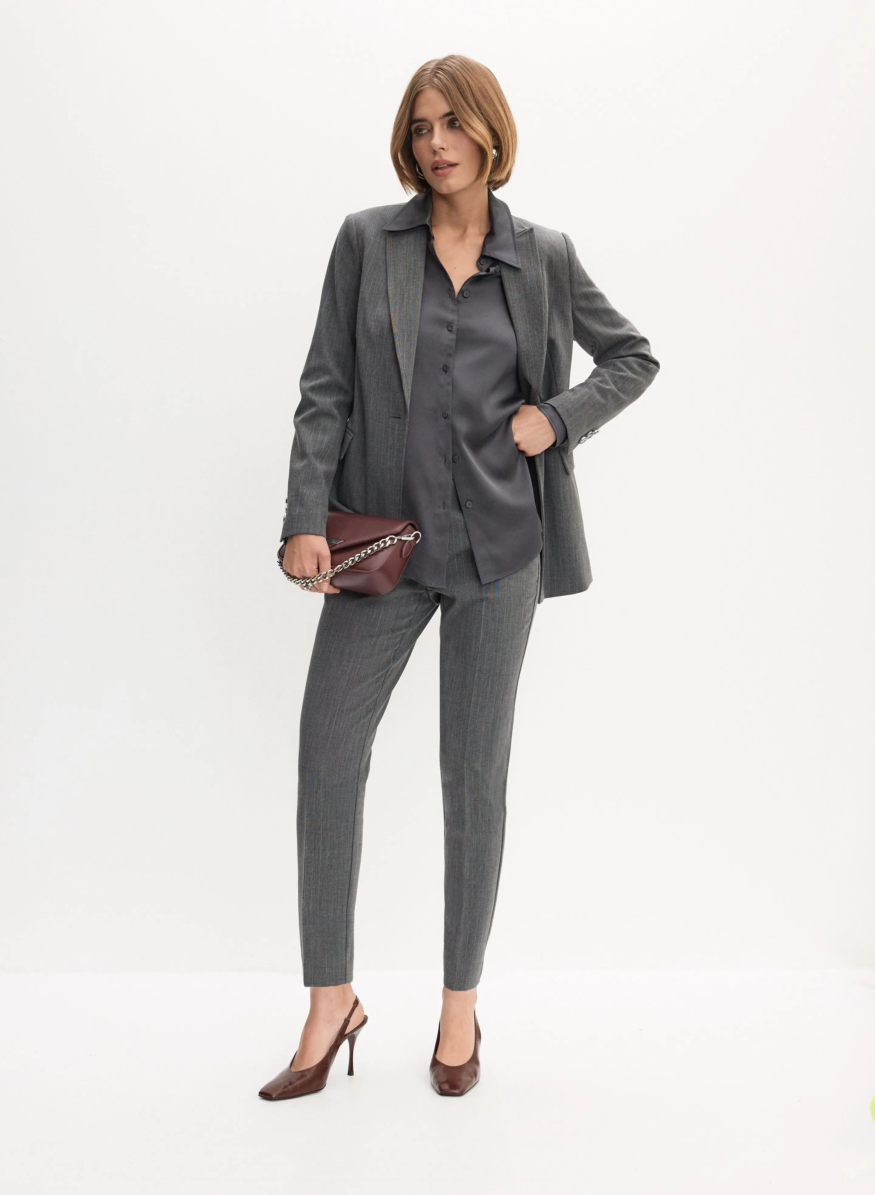 Button-Front Satin Blouse sold by Melanie Lyne product image thumbnail 5