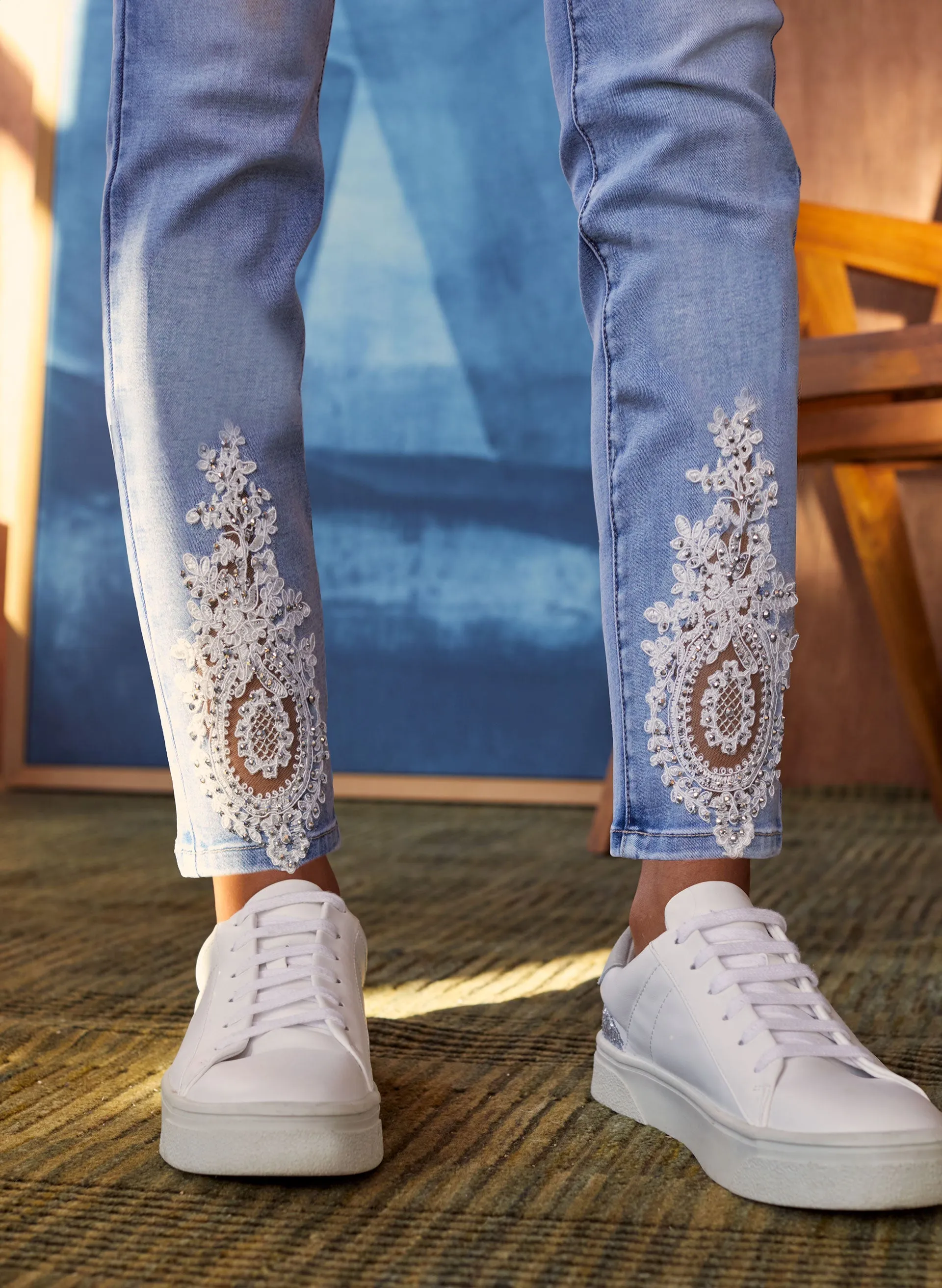 Embroidered Slim Leg Jeans sold by Melanie Lyne product image thumbnail 4