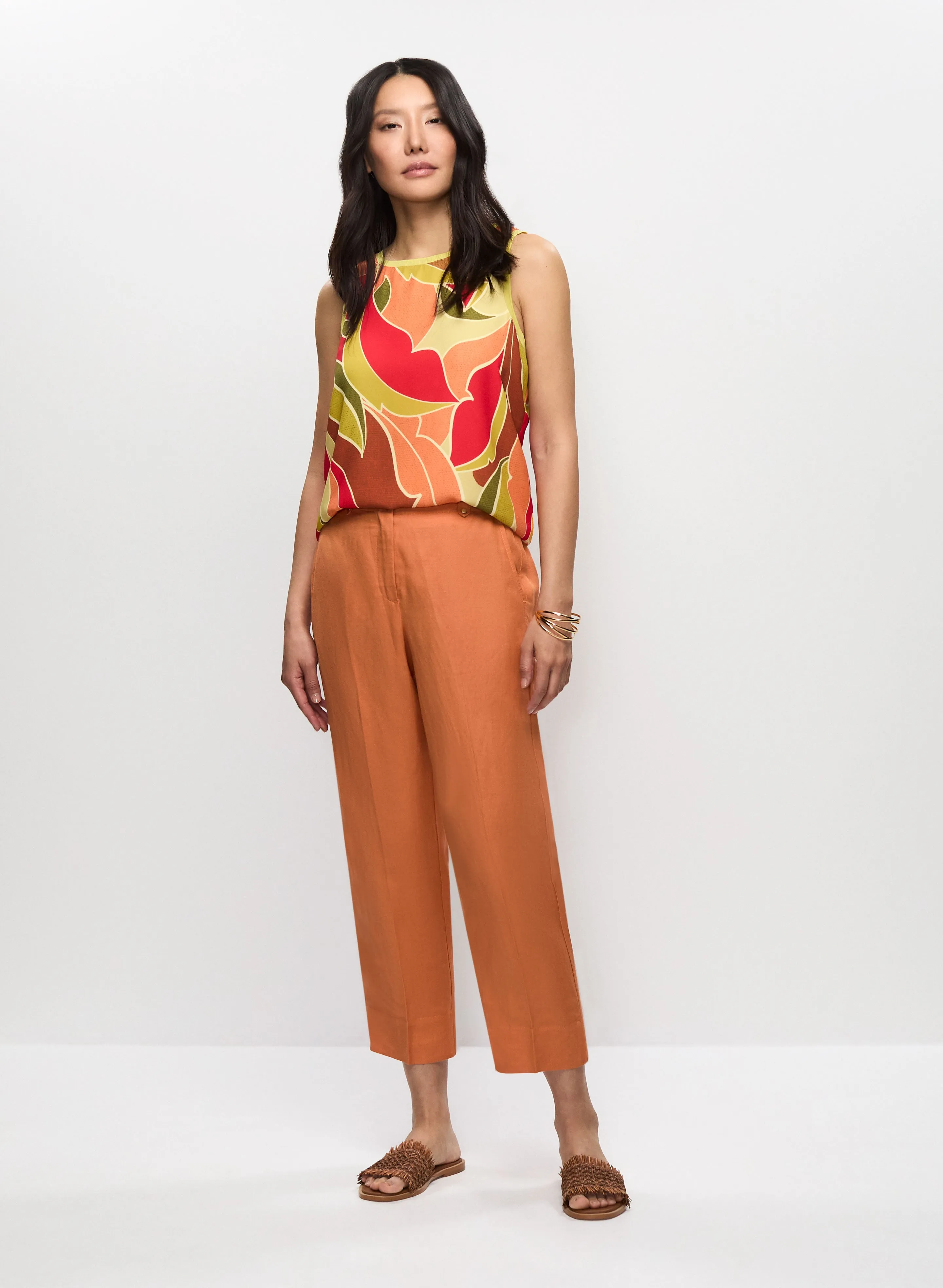 Sleeveless Abstract Leaf Print Blouse sold by Melanie Lyne product image thumbnail 3