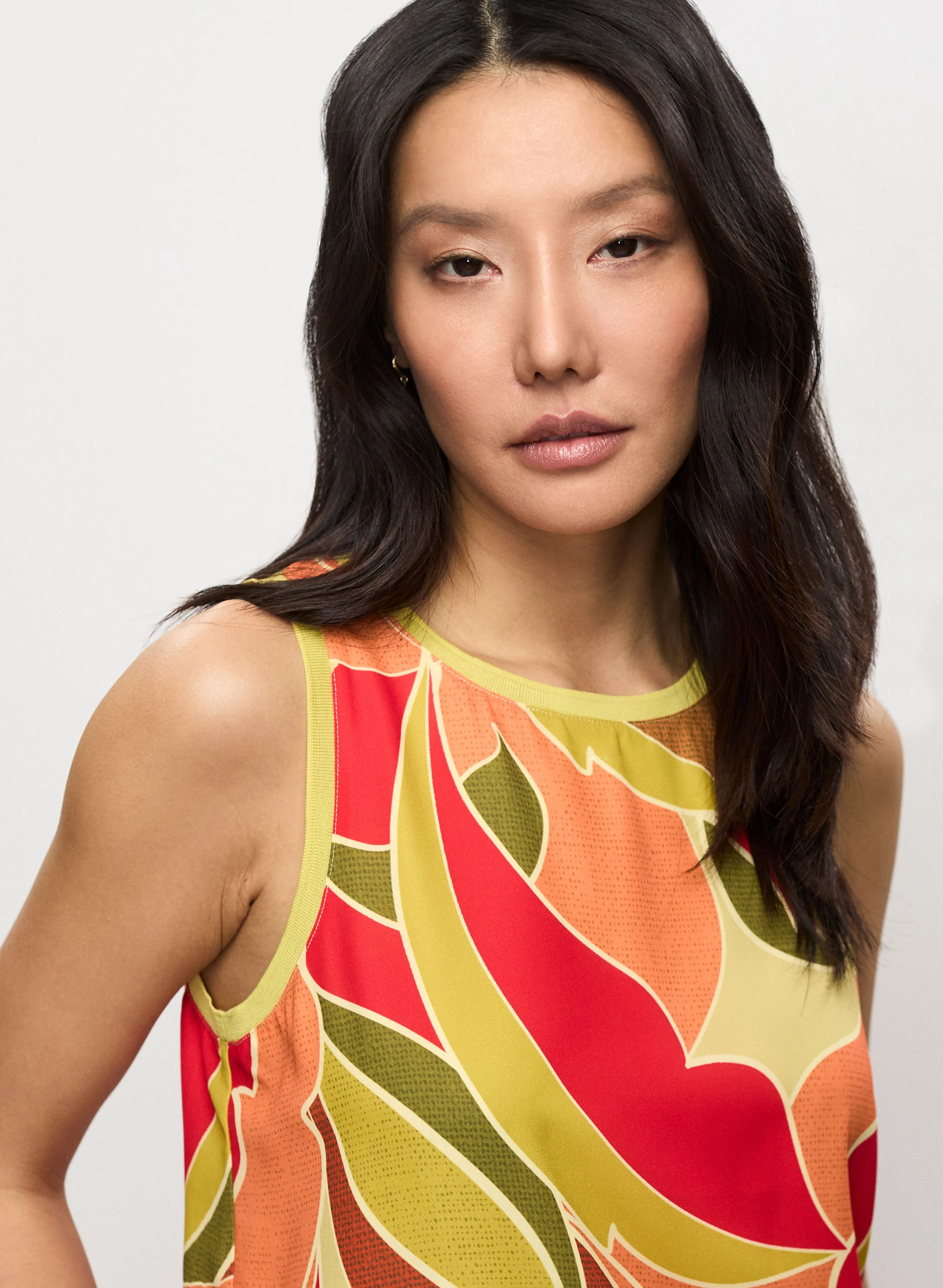 Sleeveless Abstract Leaf Print Blouse sold by Melanie Lyne product image thumbnail 2