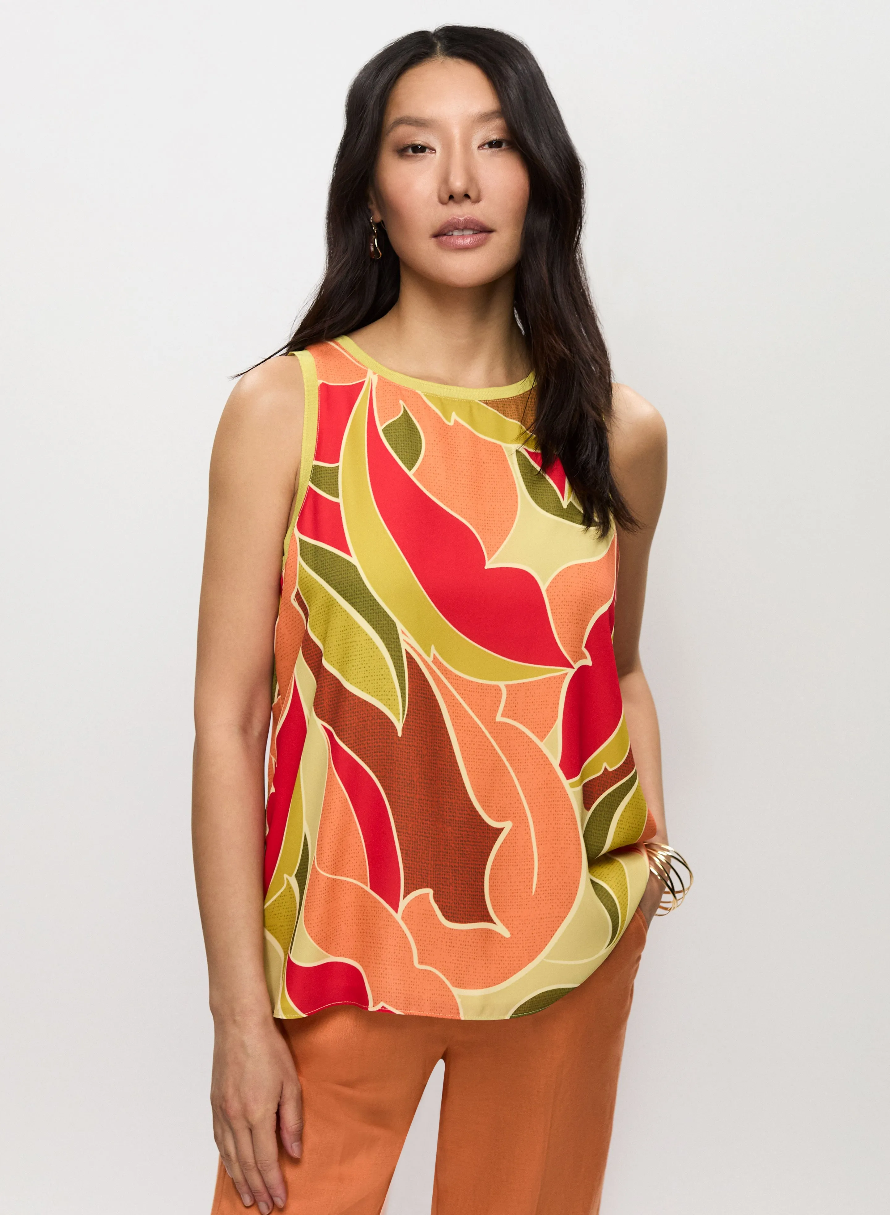 Sleeveless Abstract Leaf Print Blouse sold by Melanie Lyne product image thumbnail 5
