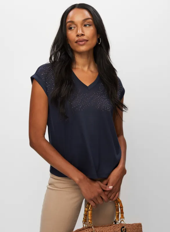 Stud Detail Short Sleeve Tee sold by Melanie Lyne