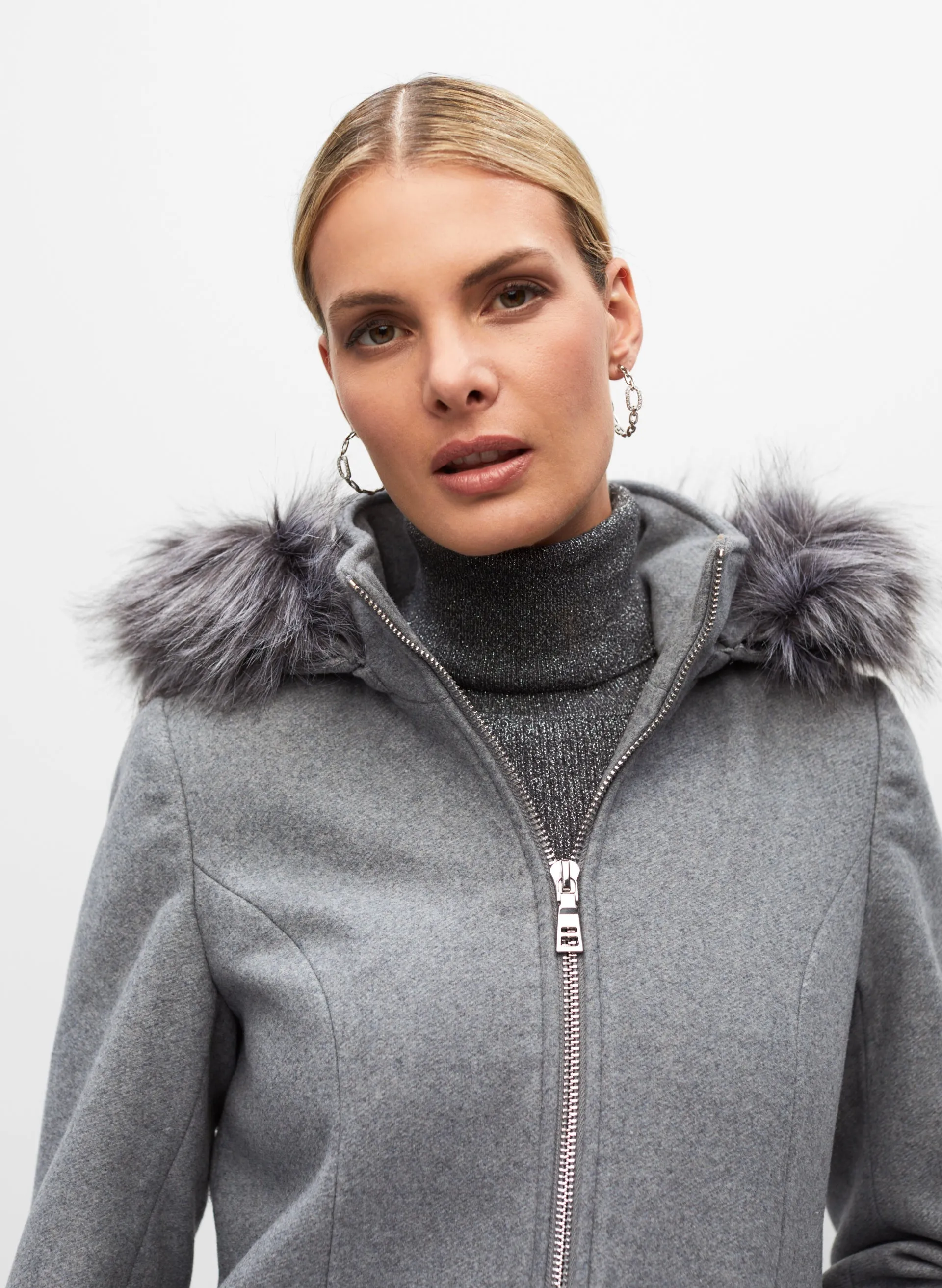 Hooded Wool Blend Coat sold by Melanie Lyne product image thumbnail 3