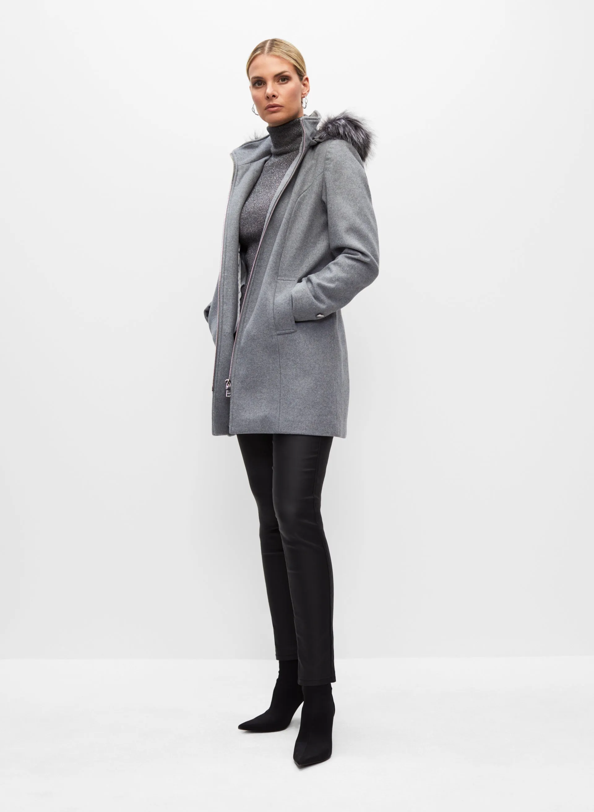 Hooded Wool Blend Coat sold by Melanie Lyne product image thumbnail 2