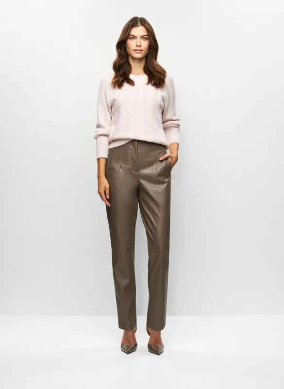 Pointelle Knit Top & Vegan Leather Pants sold by Melanie Lyne