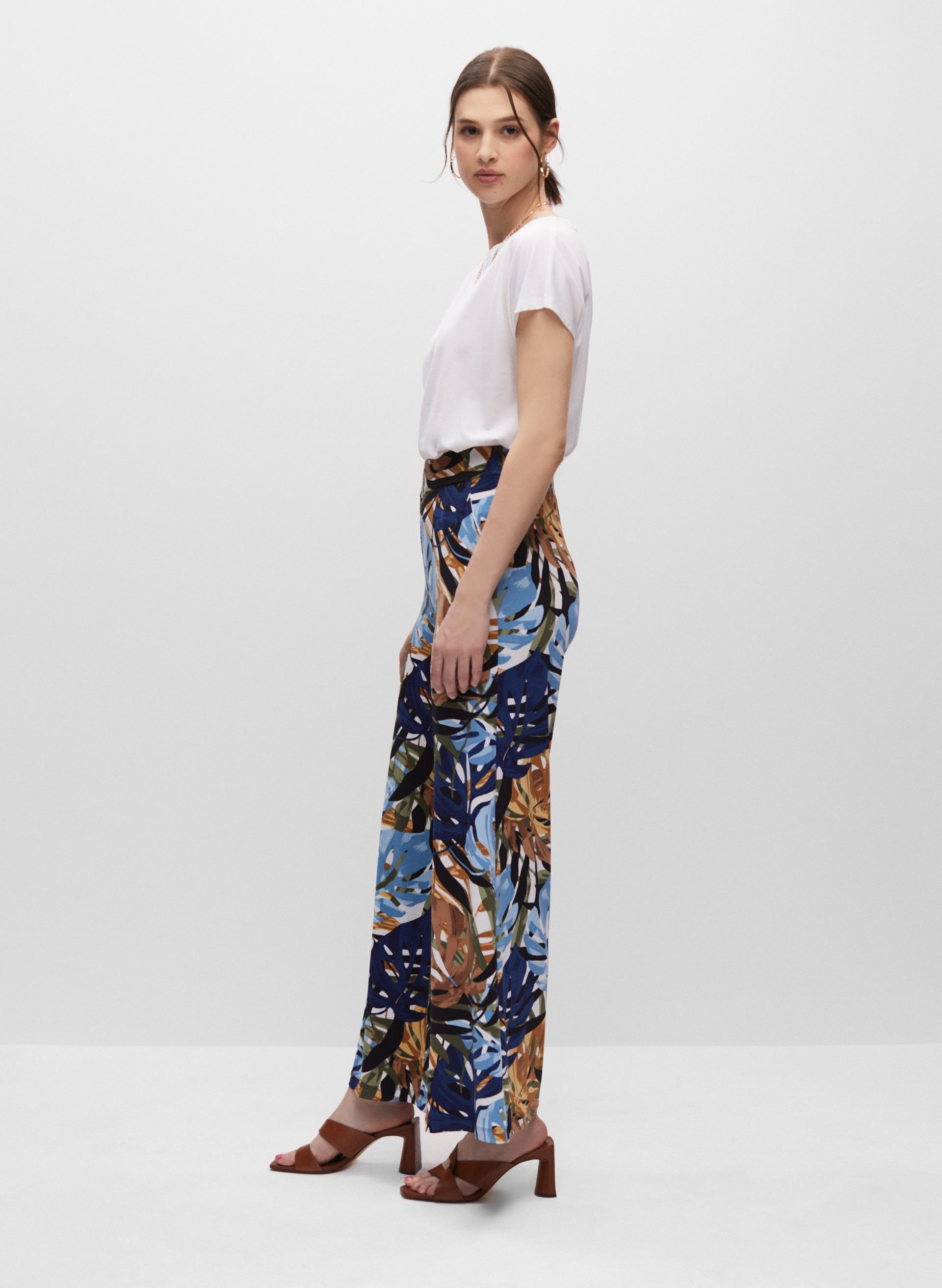 Leaf Print Wide Leg Pants sold by Melanie Lyne product image thumbnail 4