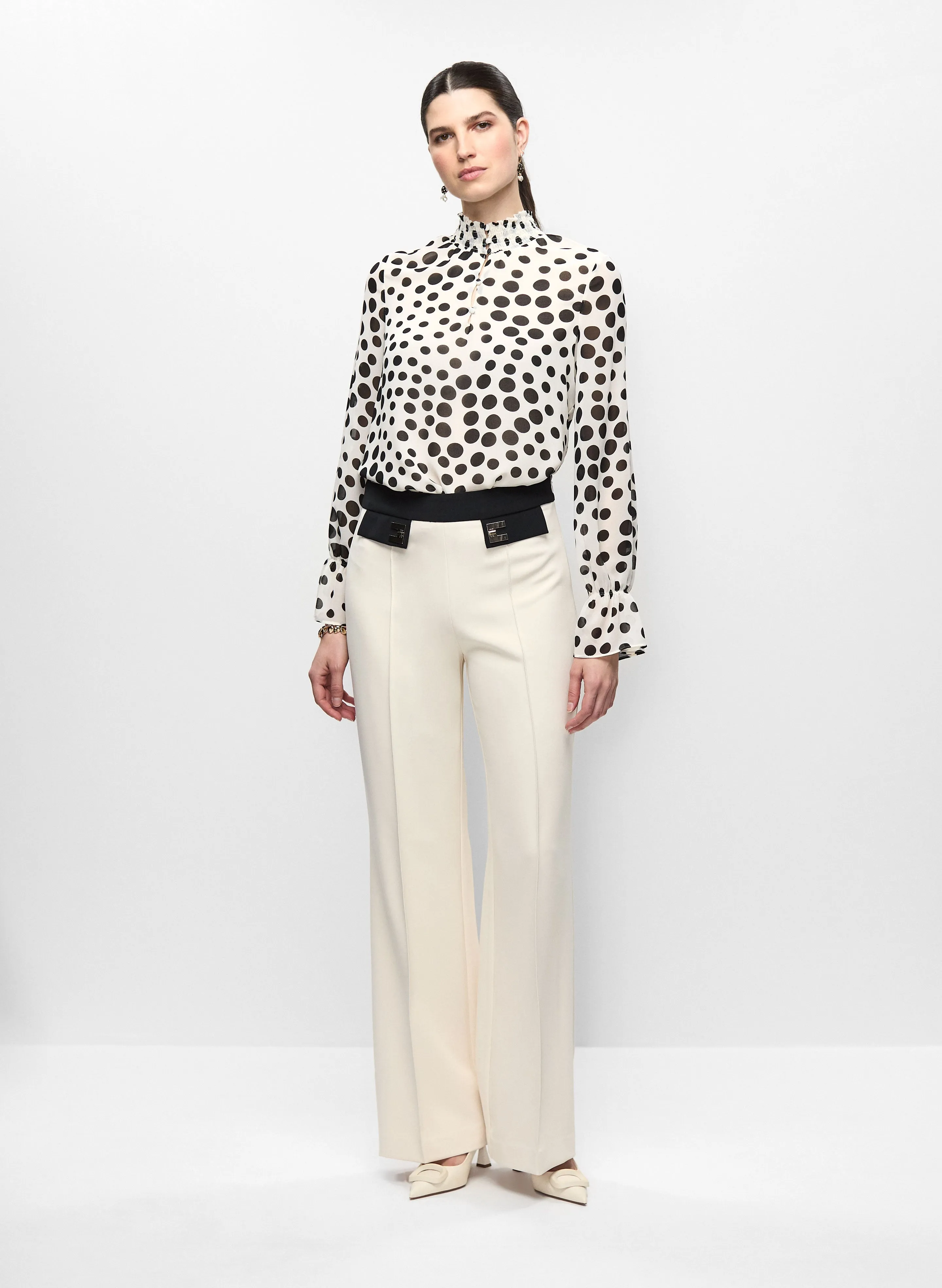 Polka Dot Chiffon Blouse & Flare Leg Pants sold by Melanie Lyne