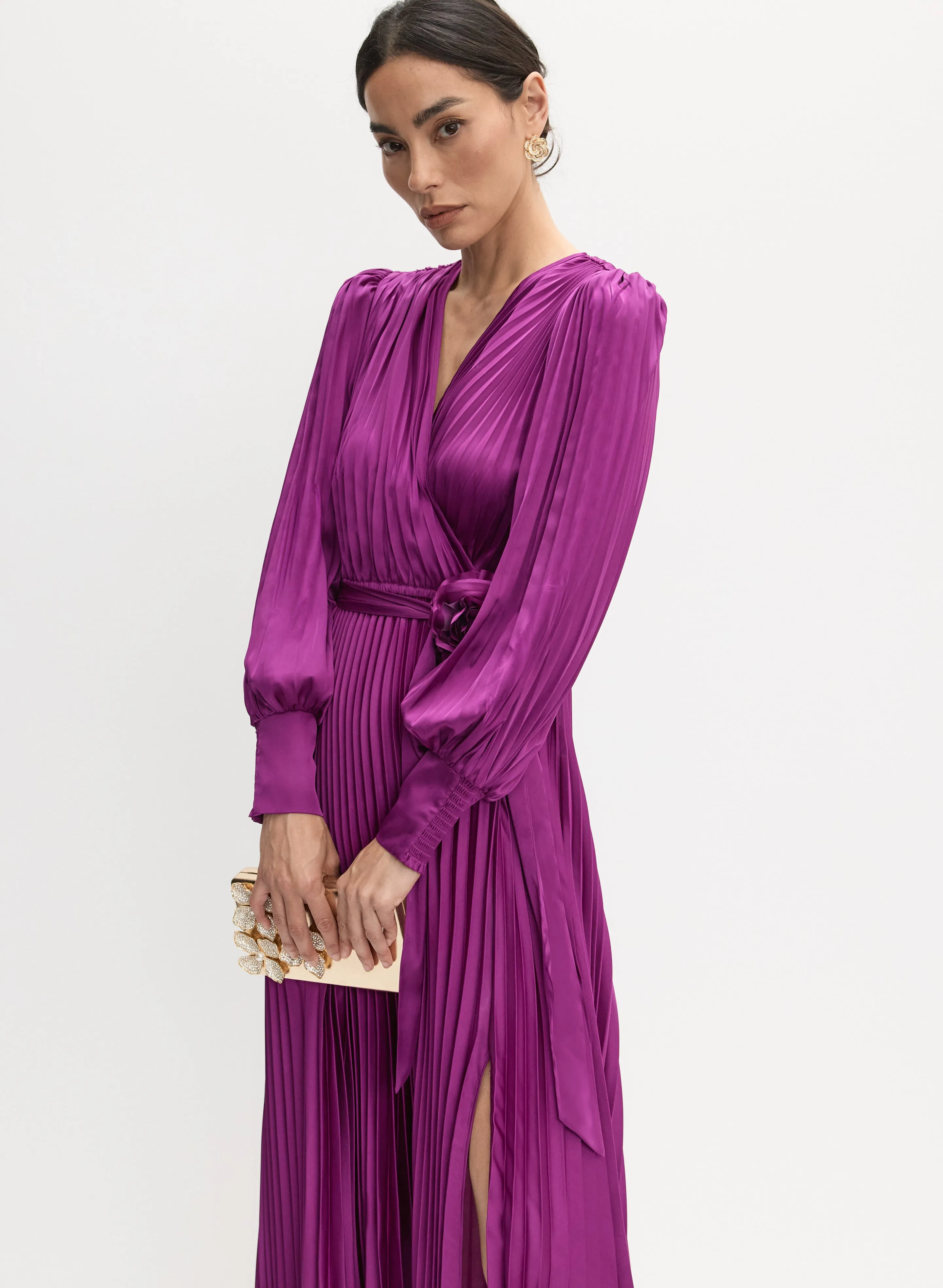 Joseph Ribkoff - Rosette Detail Satin Dress sold by Melanie Lyne product image thumbnail 5