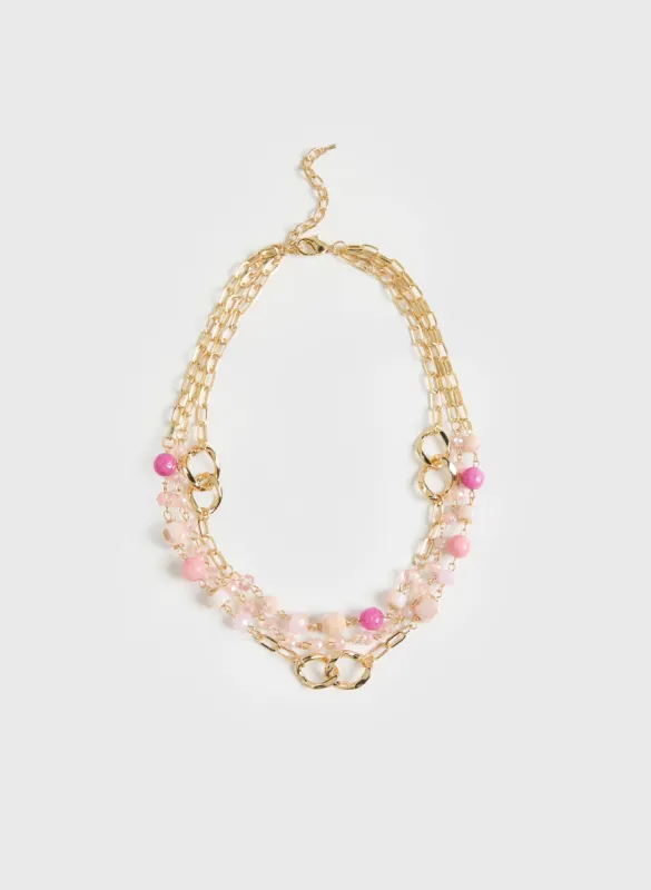 Triple Row Bead & Link Necklace sold by Melanie Lyne