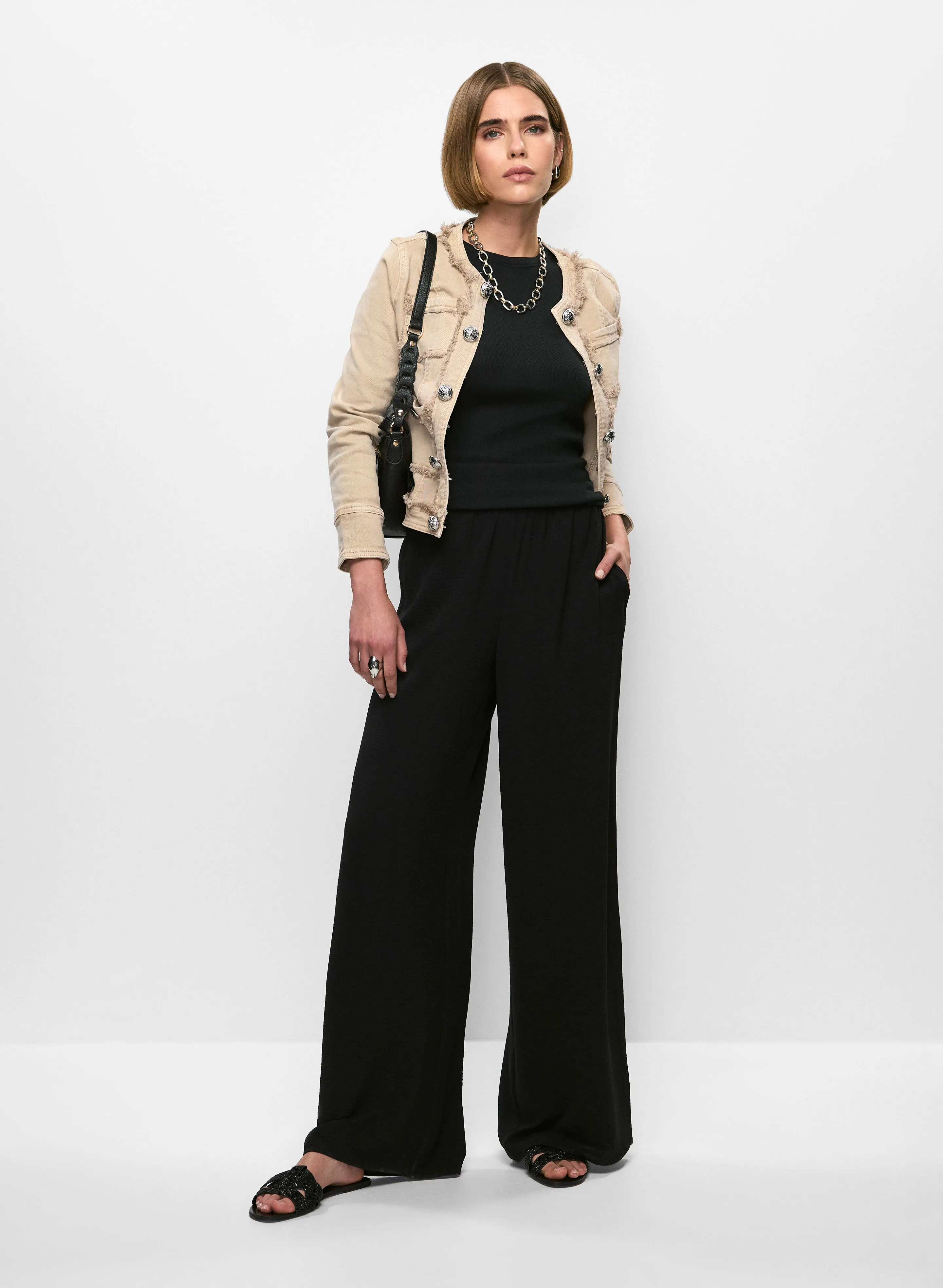 Fringe Denim Jacket & Wide Leg Pants sold by Melanie Lyne