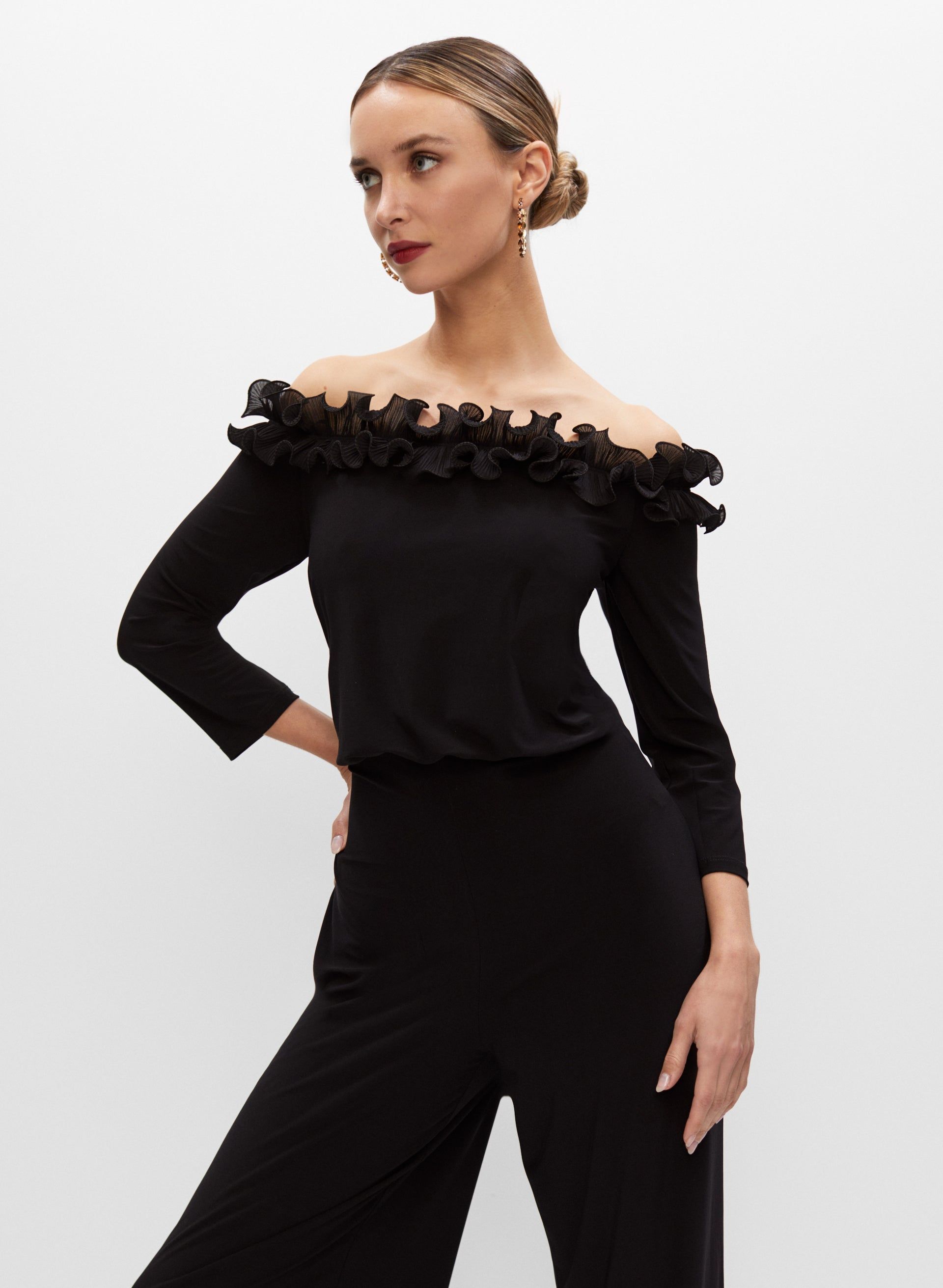 Adrianna Papell - Off-the-Shoulder Jumpsuit sold by Melanie Lyne product image thumbnail 4