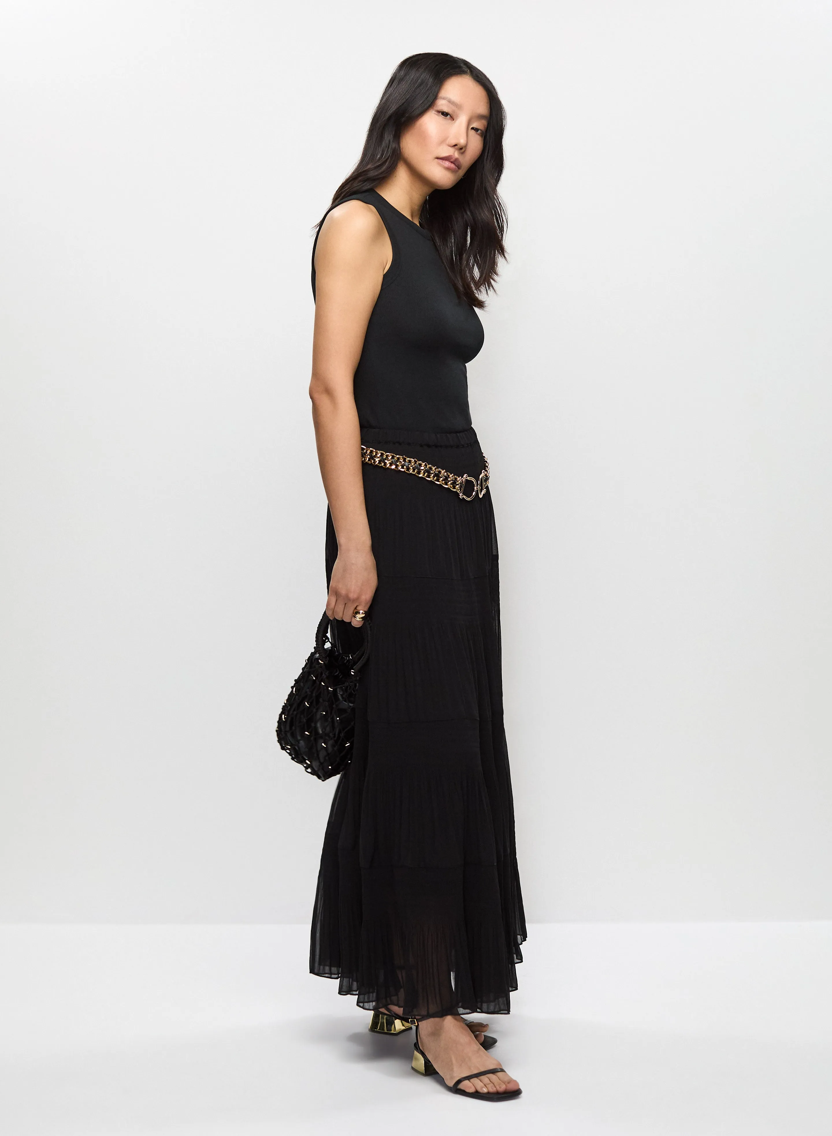 Pleated Chiffon Maxi Skirt sold by Melanie Lyne product image thumbnail 3