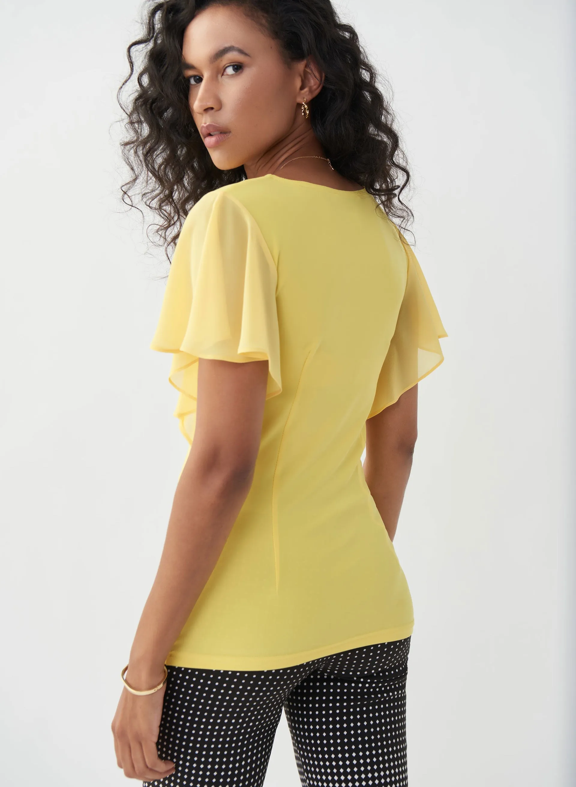 Joseph Ribkoff - Short Sleeve Ruched Top sold by Melanie Lyne product image thumbnail 4