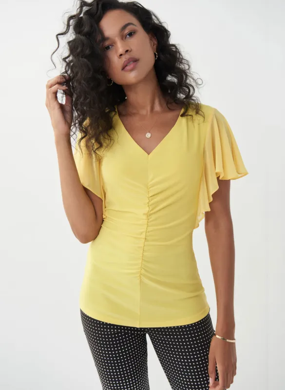 Joseph Ribkoff - Short Sleeve Ruched Top made by Melanie Lyne