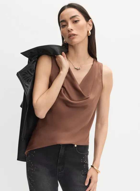 Joseph Ribkoff - Cowl Neck Satin Blouse sold by Melanie Lyne