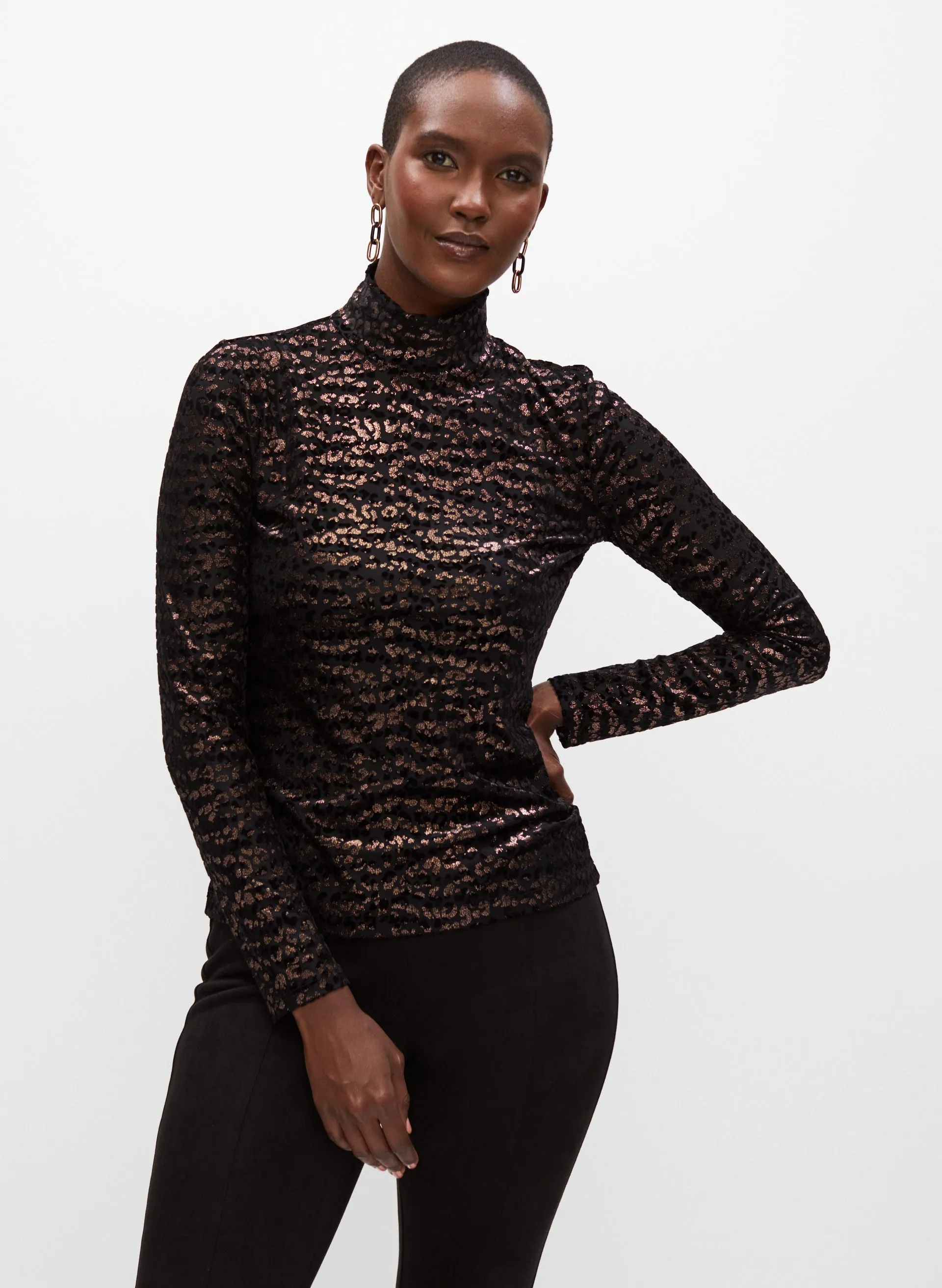 Shimmer Turtleneck Top sold by Melanie Lyne